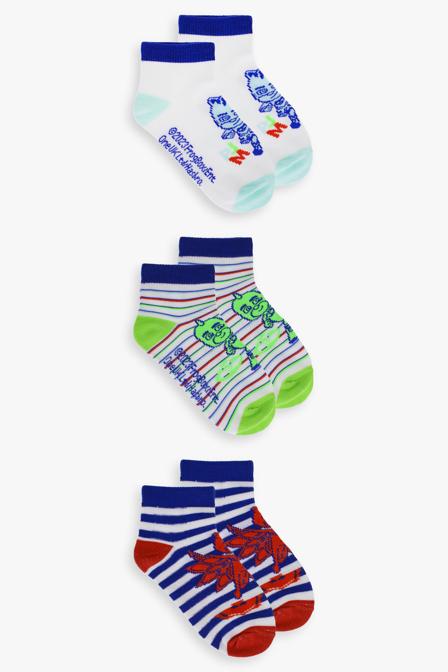 Gertex PJ Masks Youth Boys 3-Pack No-Show Ankle Socks