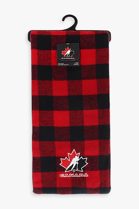 Gertex Hockey Canada Adult Fleece Buffalo Plaid Scarf