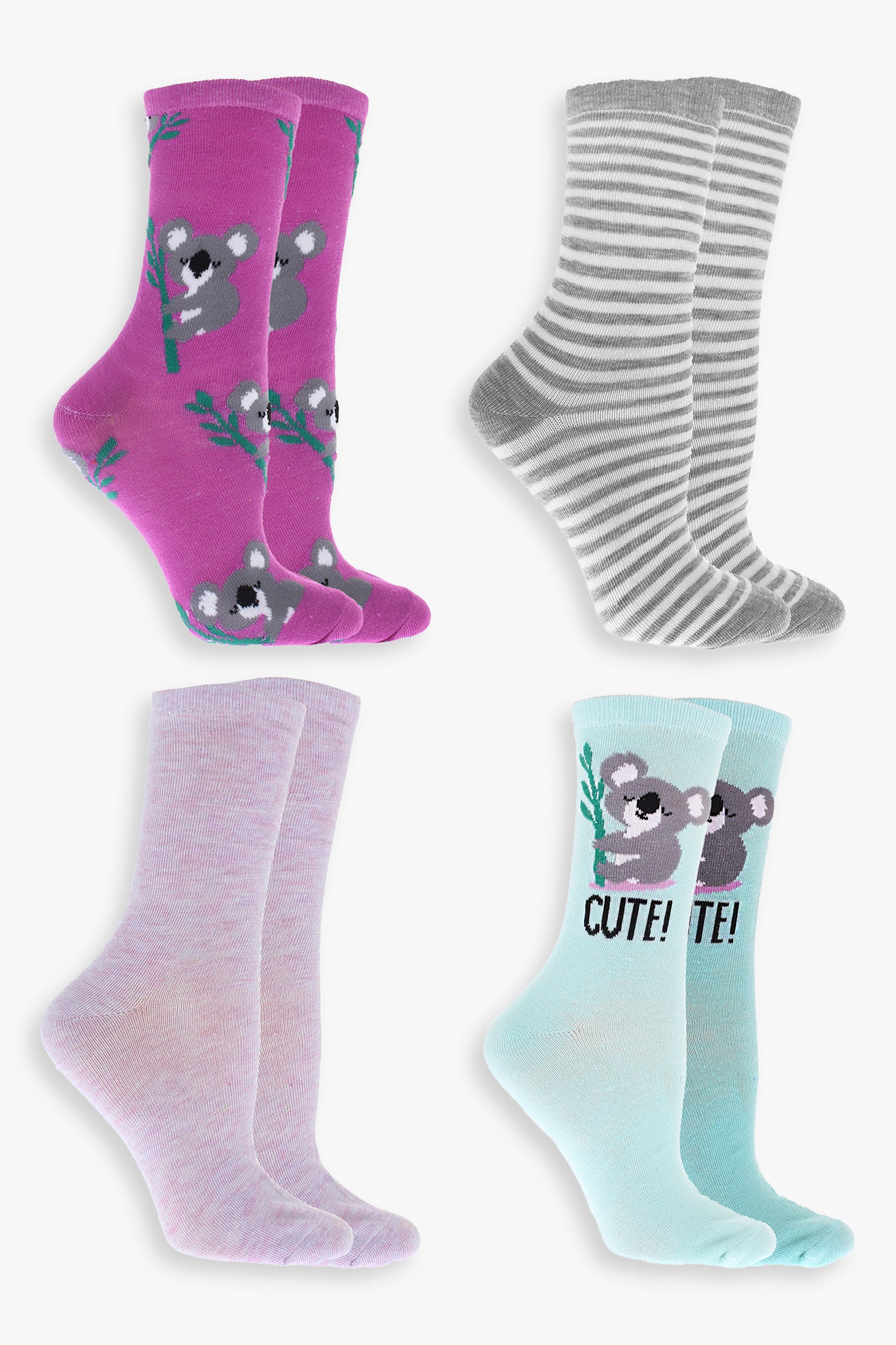 Graphic Ladies 4-Pack Crew Socks