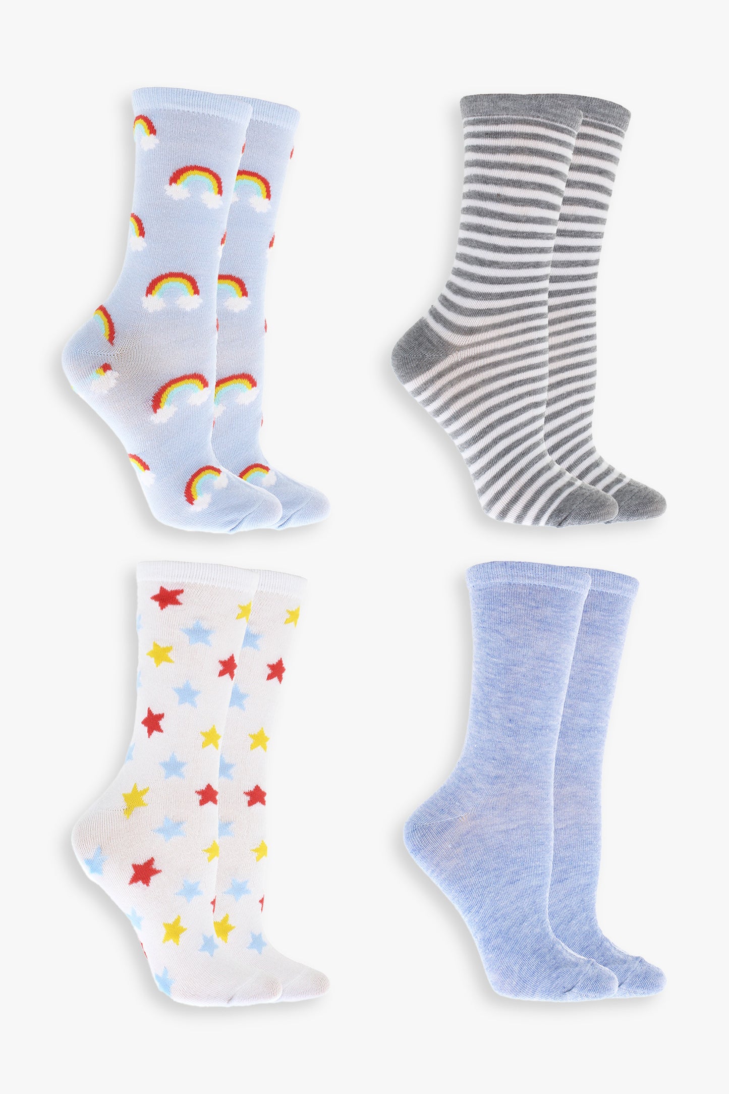 Graphic Ladies 4-Pack Crew Socks