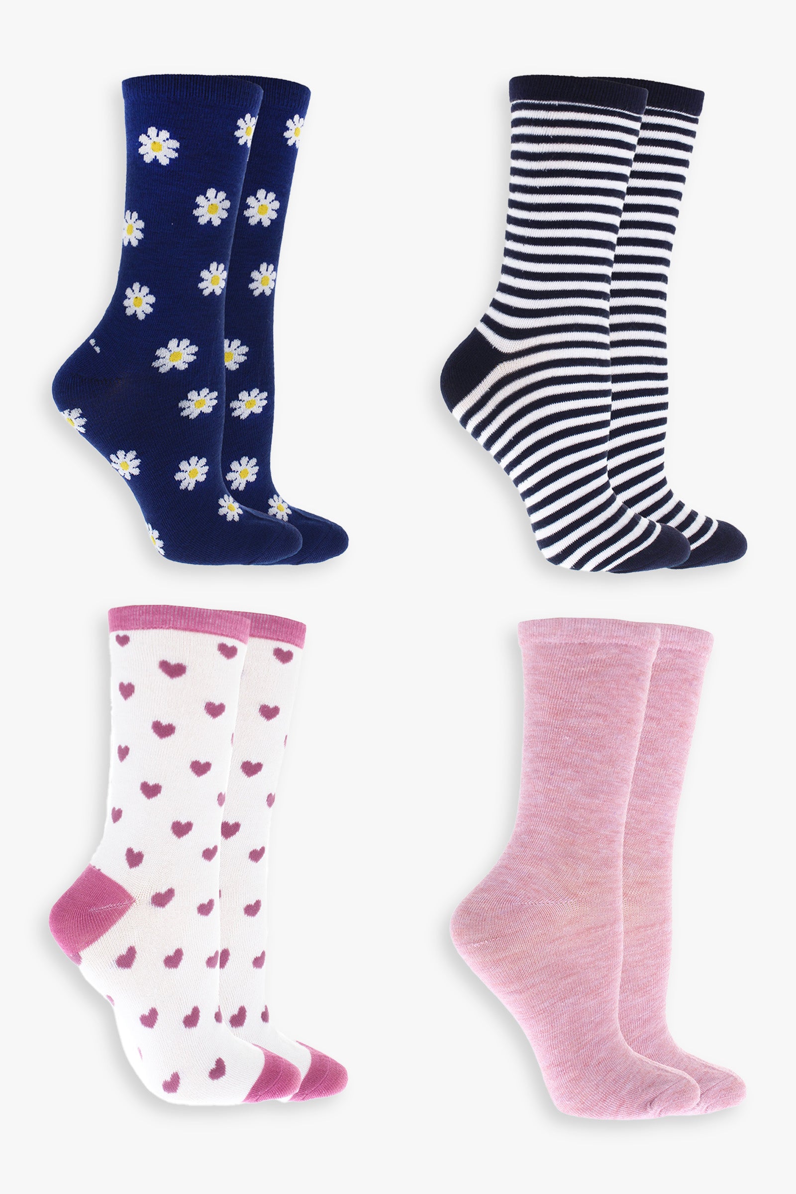 Graphic Ladies 4-Pack Crew Socks