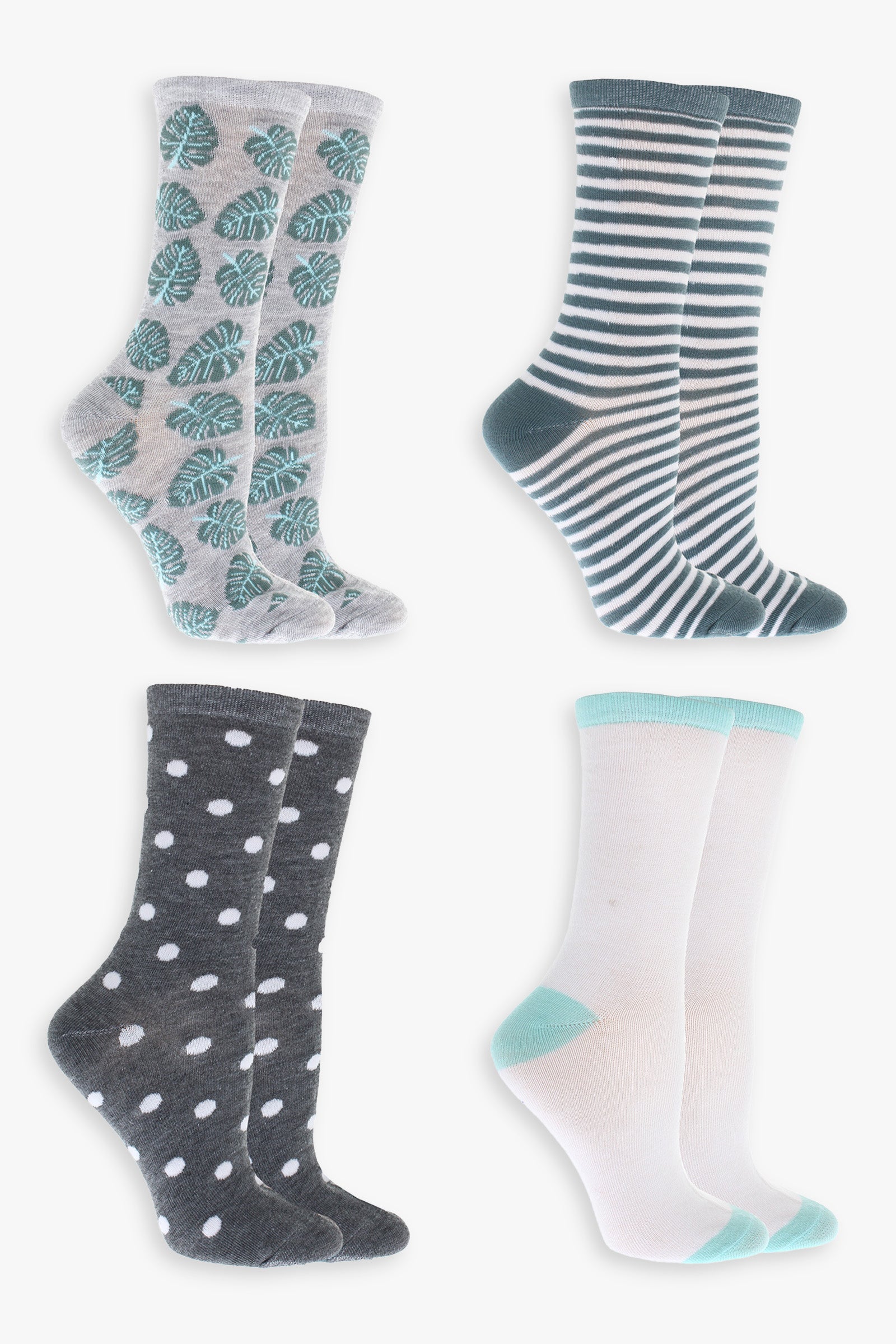 Graphic Ladies 4-Pack Crew Socks