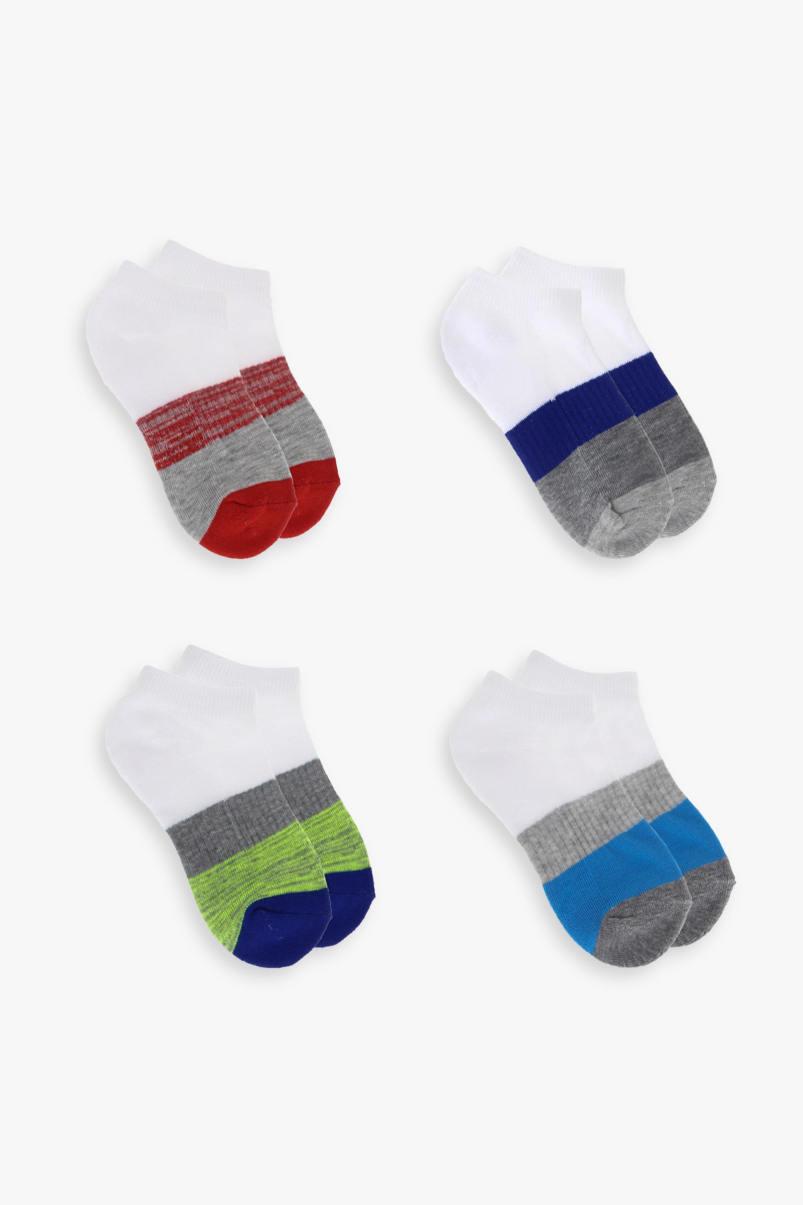 Boys 4-Pack Athletic Half-Terry No Show Socks