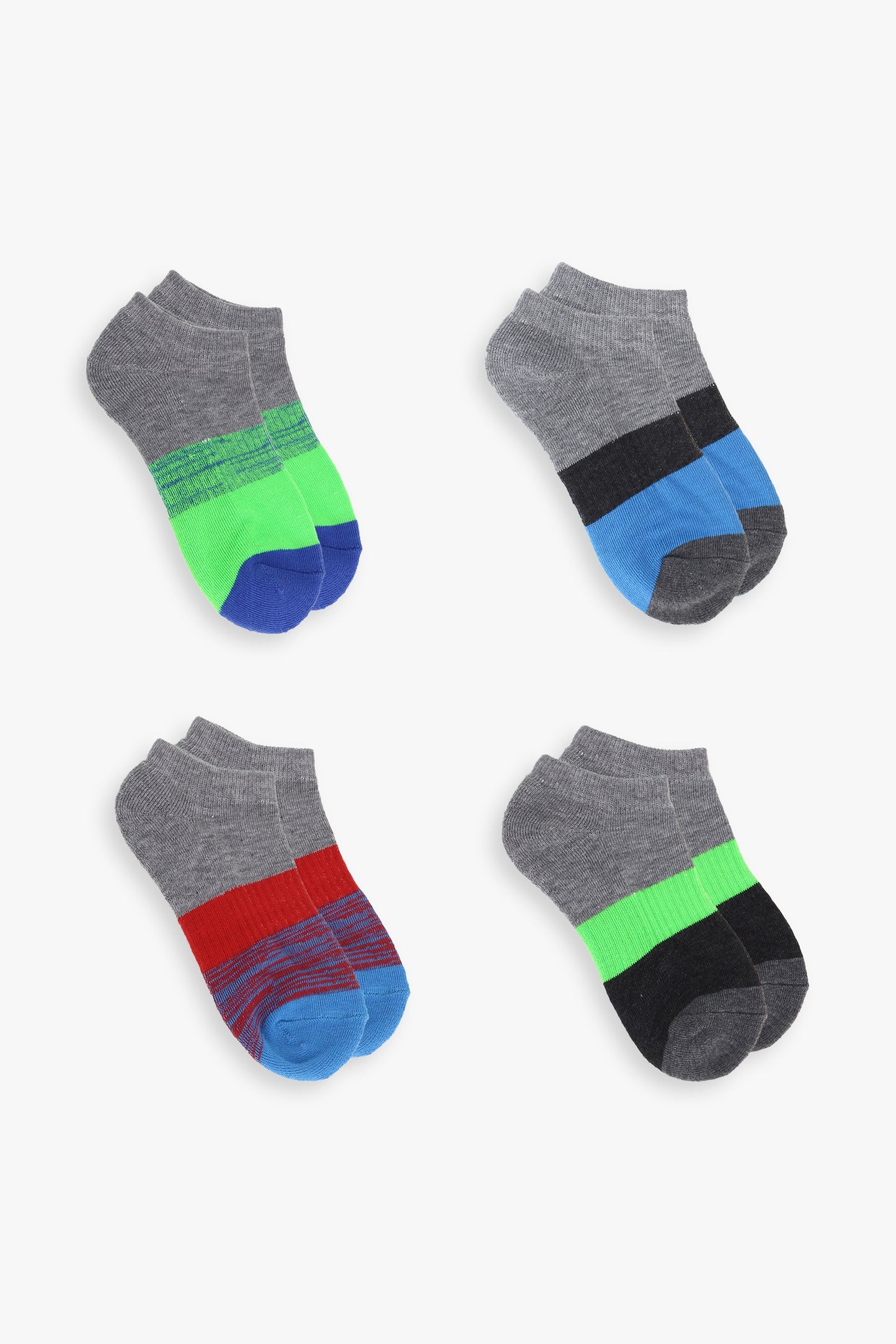 Boys 4Pk Athletic No Show Socks