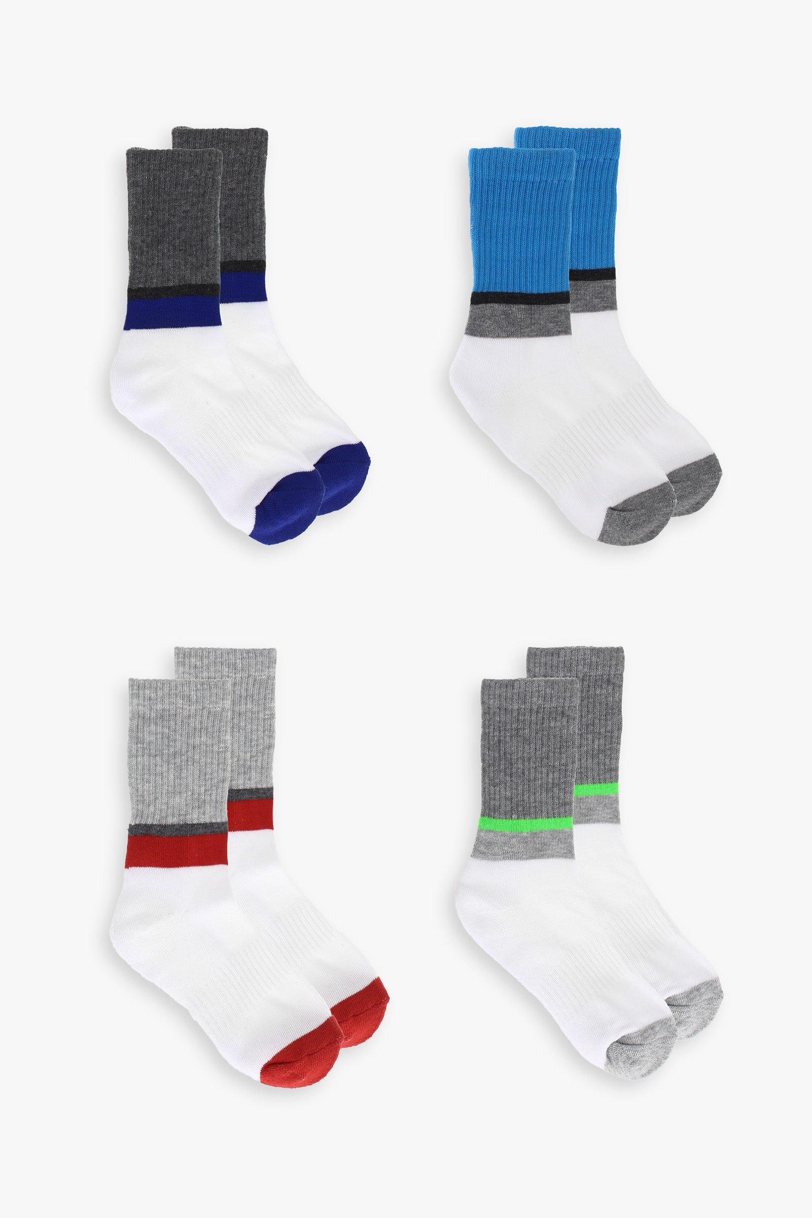 Boys 4-Pack Athletic Crew Socks