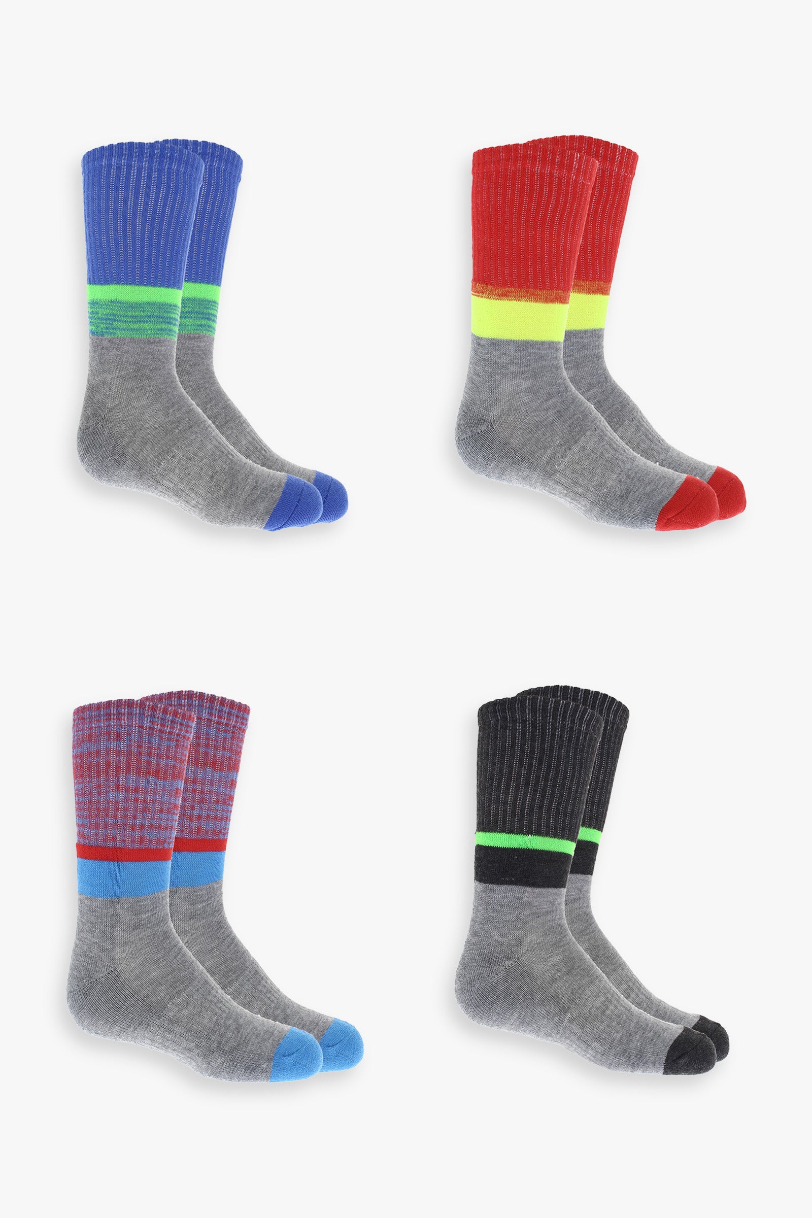 Boys 4-Pack Athletic Crew Socks