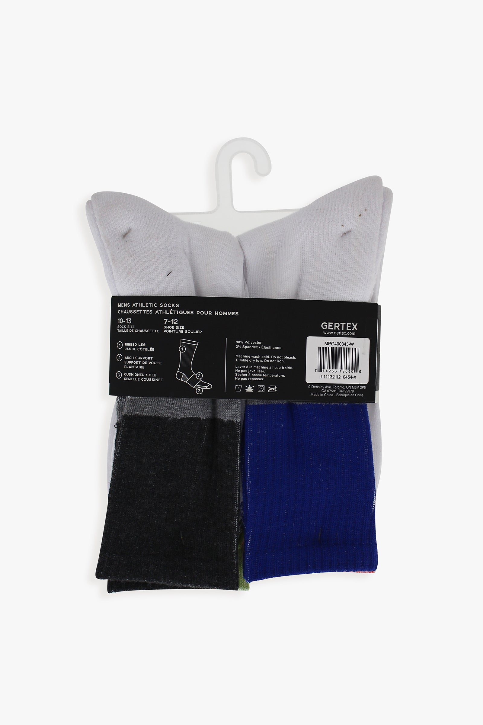 Mens White 4-Pack Athletic Crew Socks