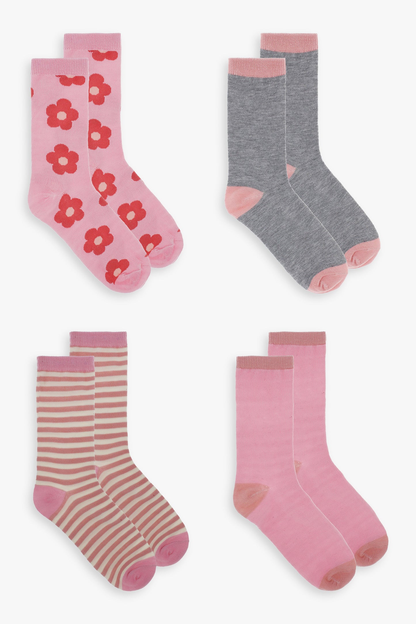 Graphic Ladies 4-Pack Crew Socks