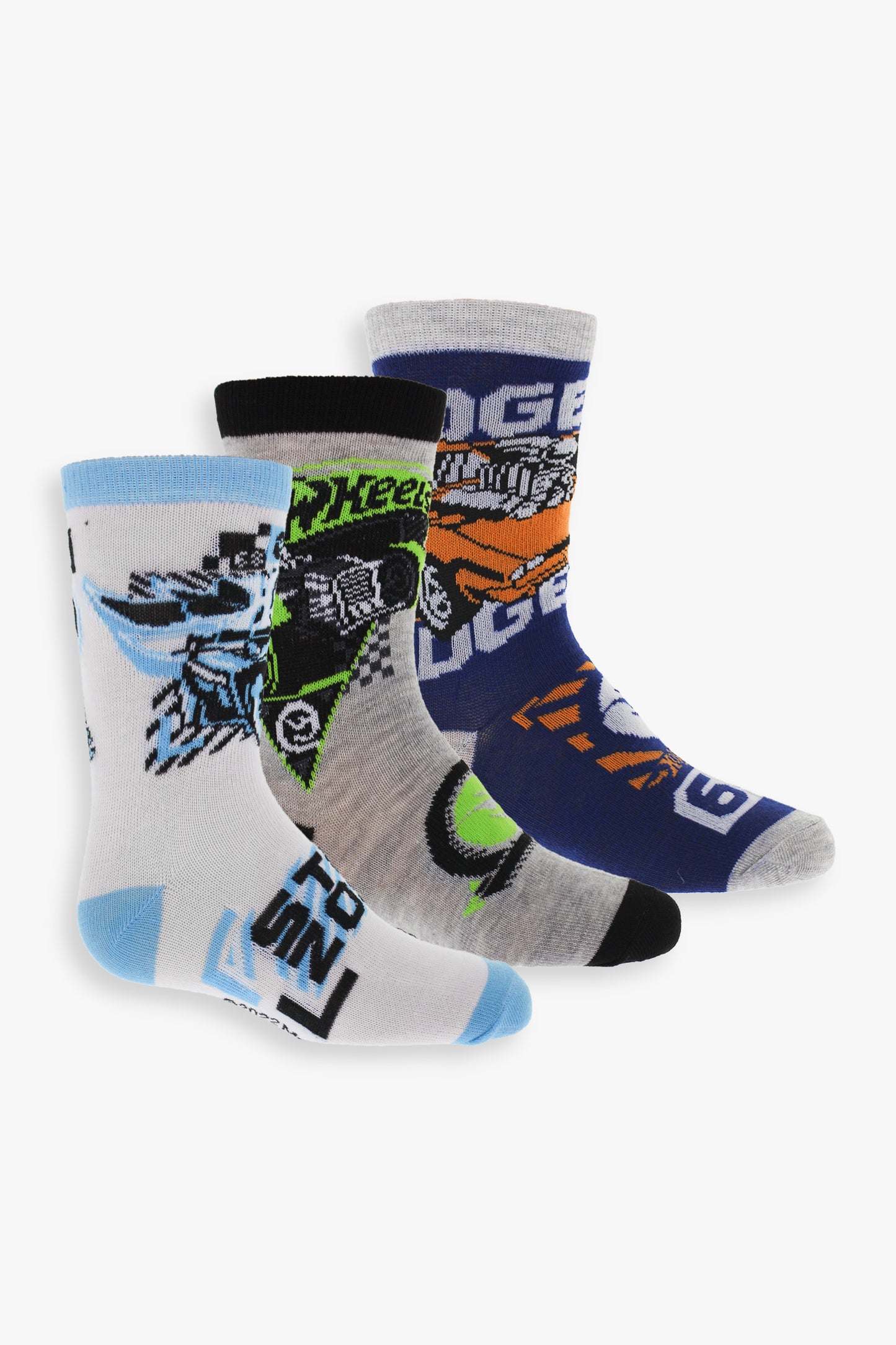 Gertex Hot Wheels Youth Boys 3-Pack Crew Socks