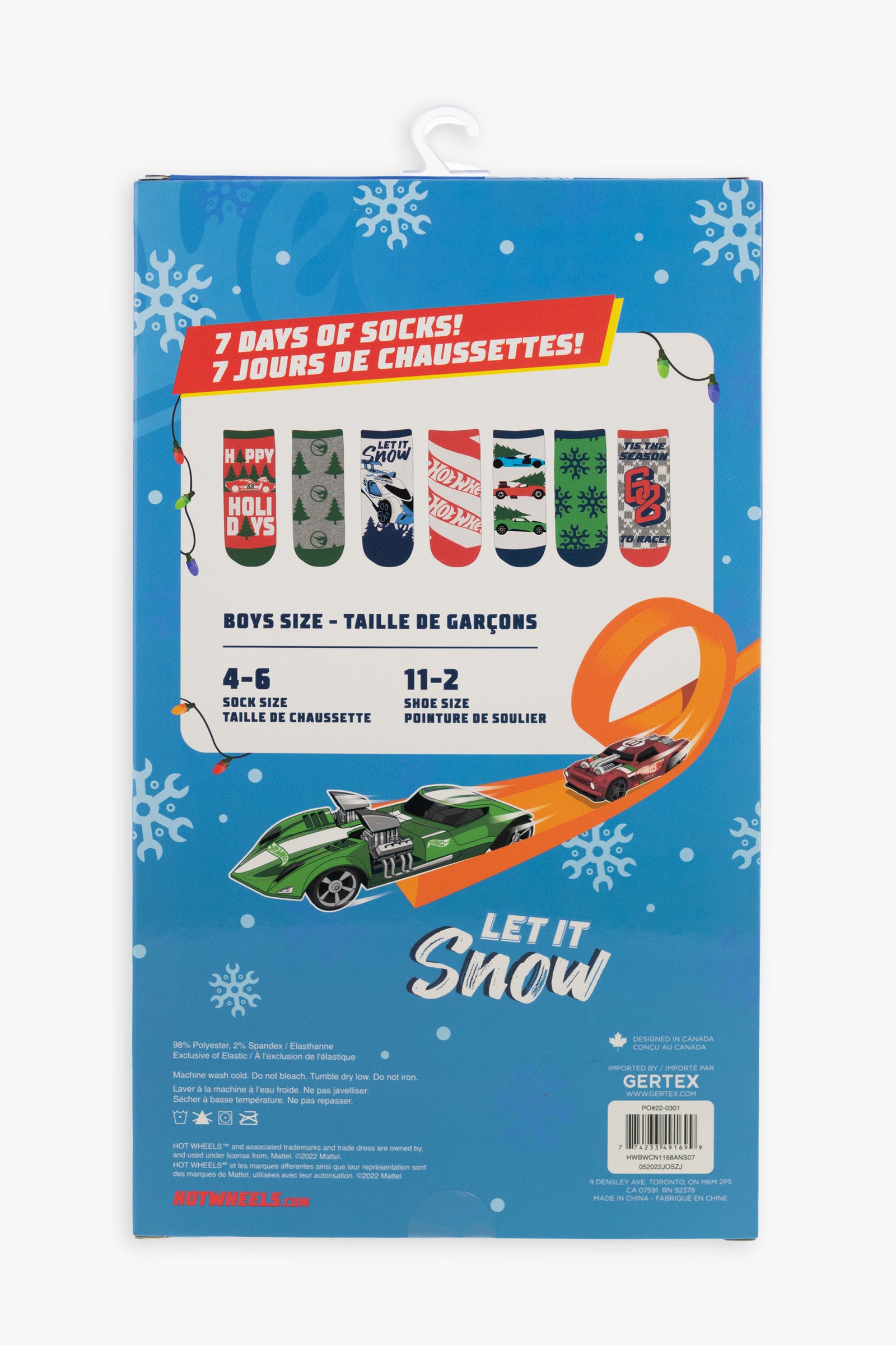 Gertex Hot Wheels Youth Boys Holiday No Show Socks Advent Calendar