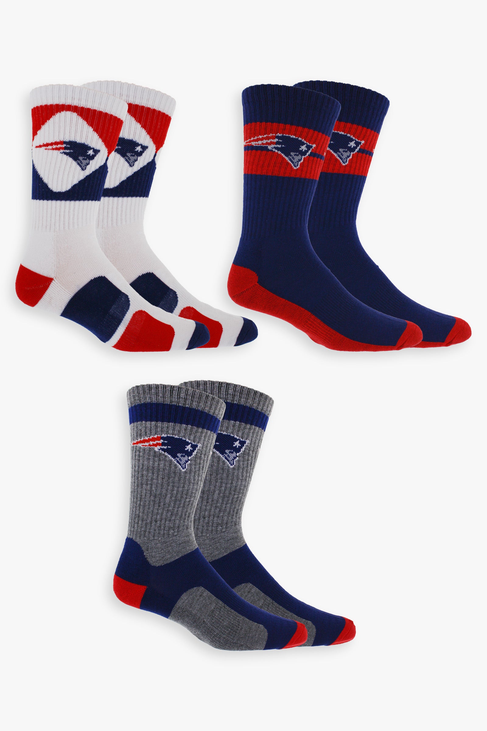 Gertex NFL Men's 3-Pack Sport Crew Fan Socks