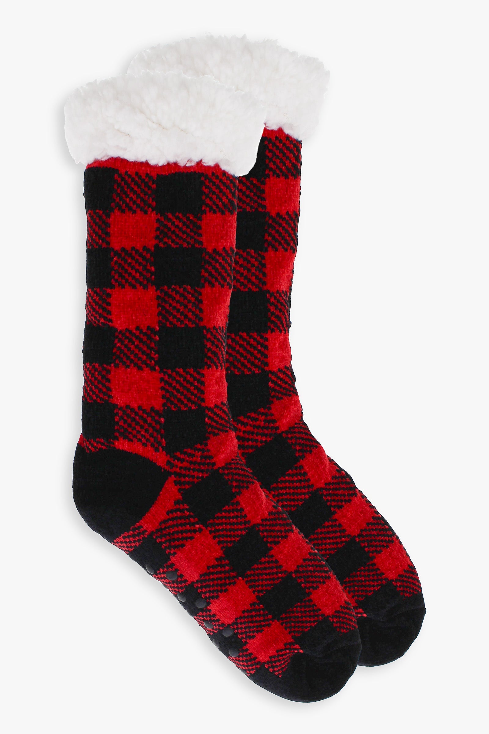 Great Northern Plaid Ladies Faux Shearling Lined Sock