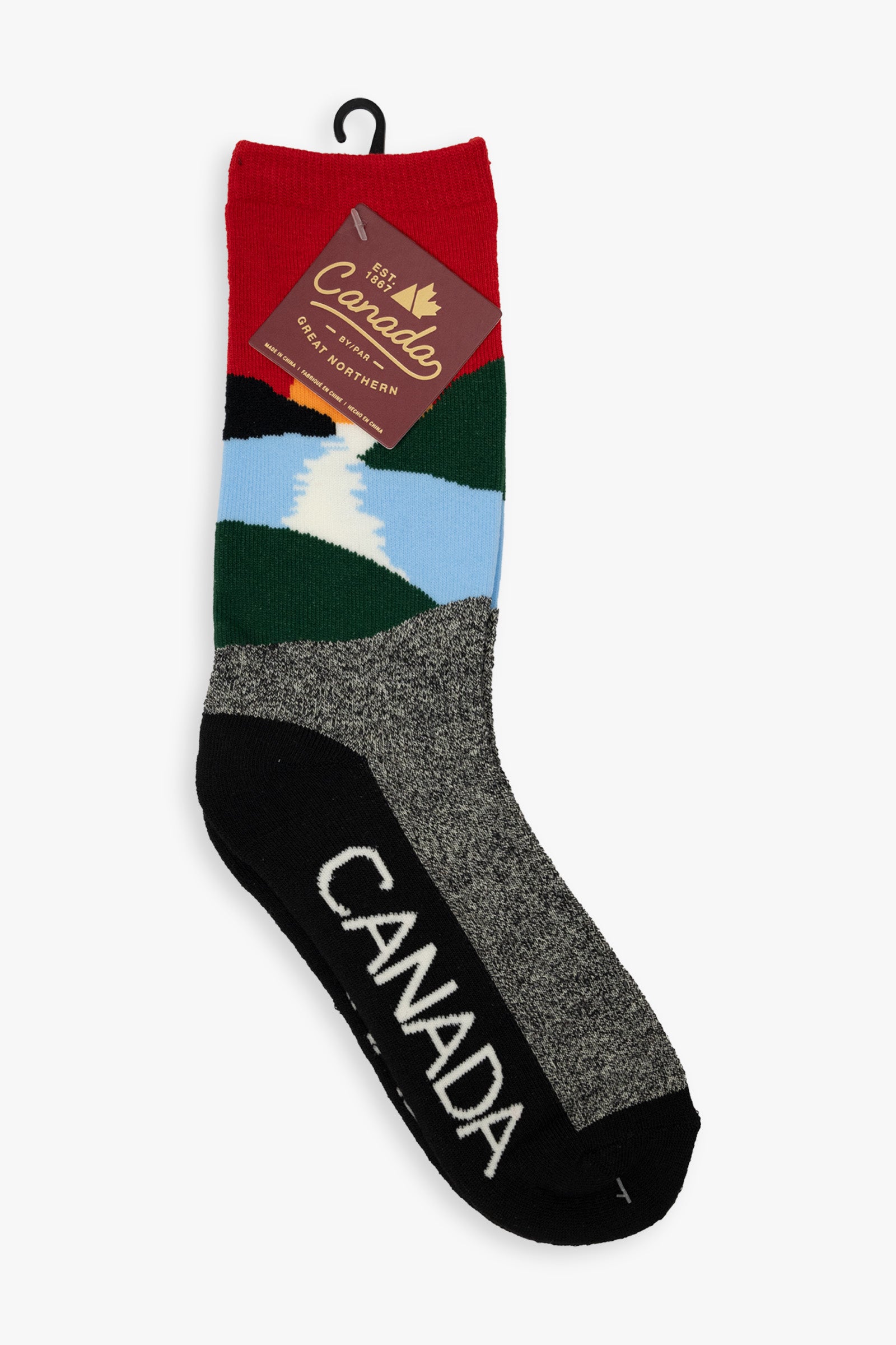 Great Northern Canada Landscape Men's Full Terry Crew Socks