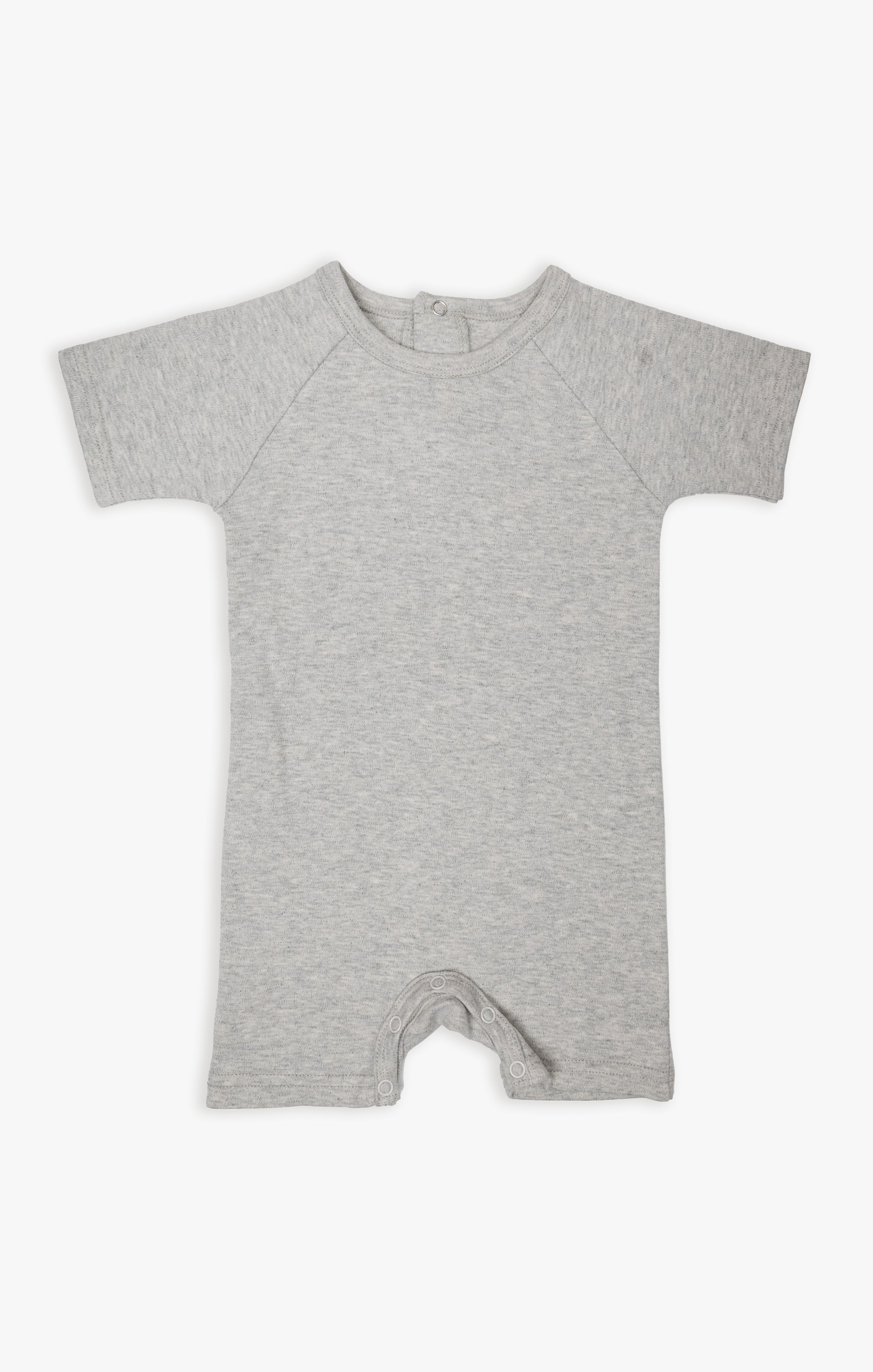 Snugabye Grey Organic French Terry Cotton Baby Romper