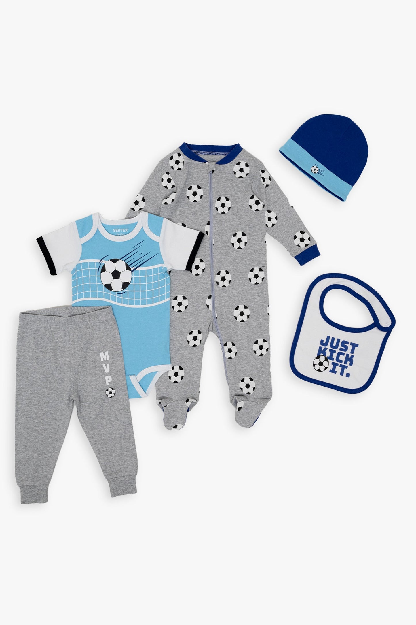 Snugabye Baby 5-Piece Layette Soccer Sport Set