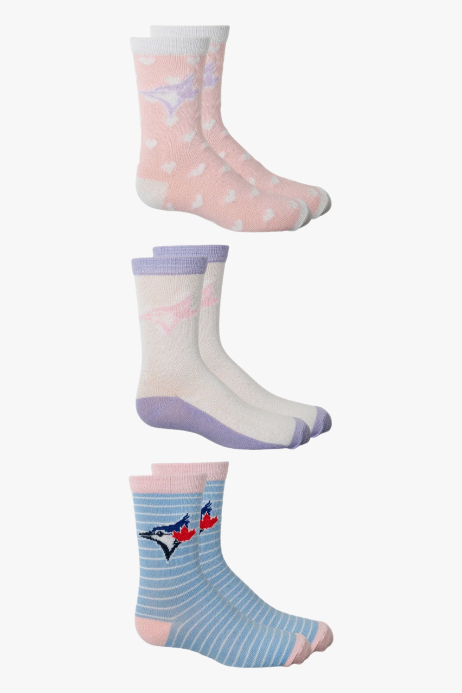 Gertex MLB Toronto Blue Jays Kids Girls 3-Pack Socks