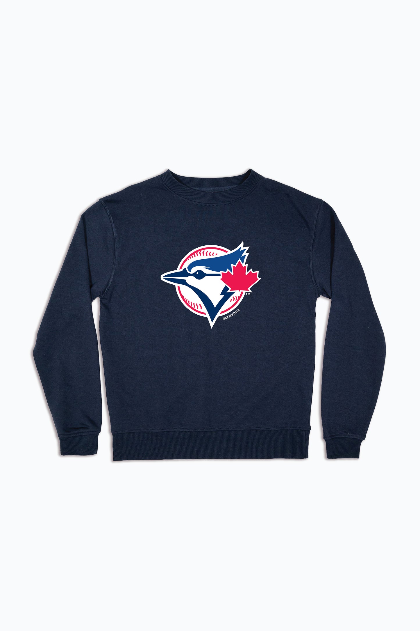 MLB Toronto Blue Jays Logo Crewneck Sweatshirt for Adult Men & Women | Unisex Navy Fleece Pullover