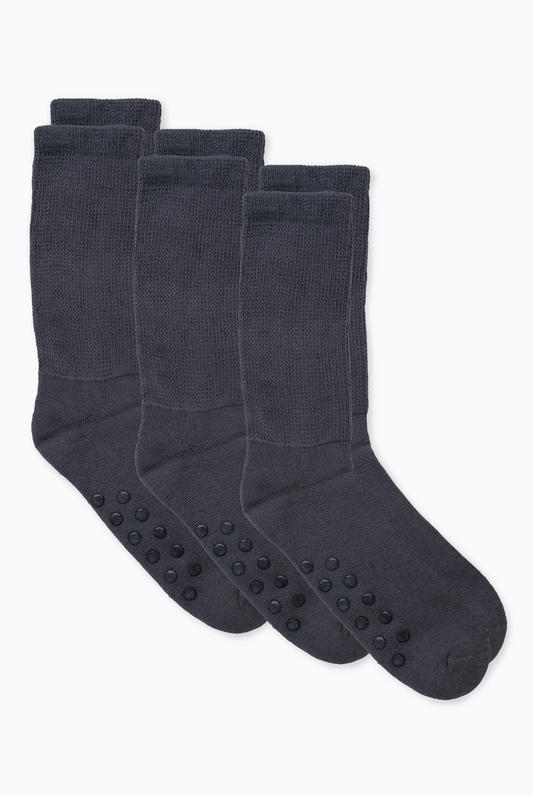 Men's Adaptive Non-Skid & Non-Binding 3-Pack Socks for Easy Dressing