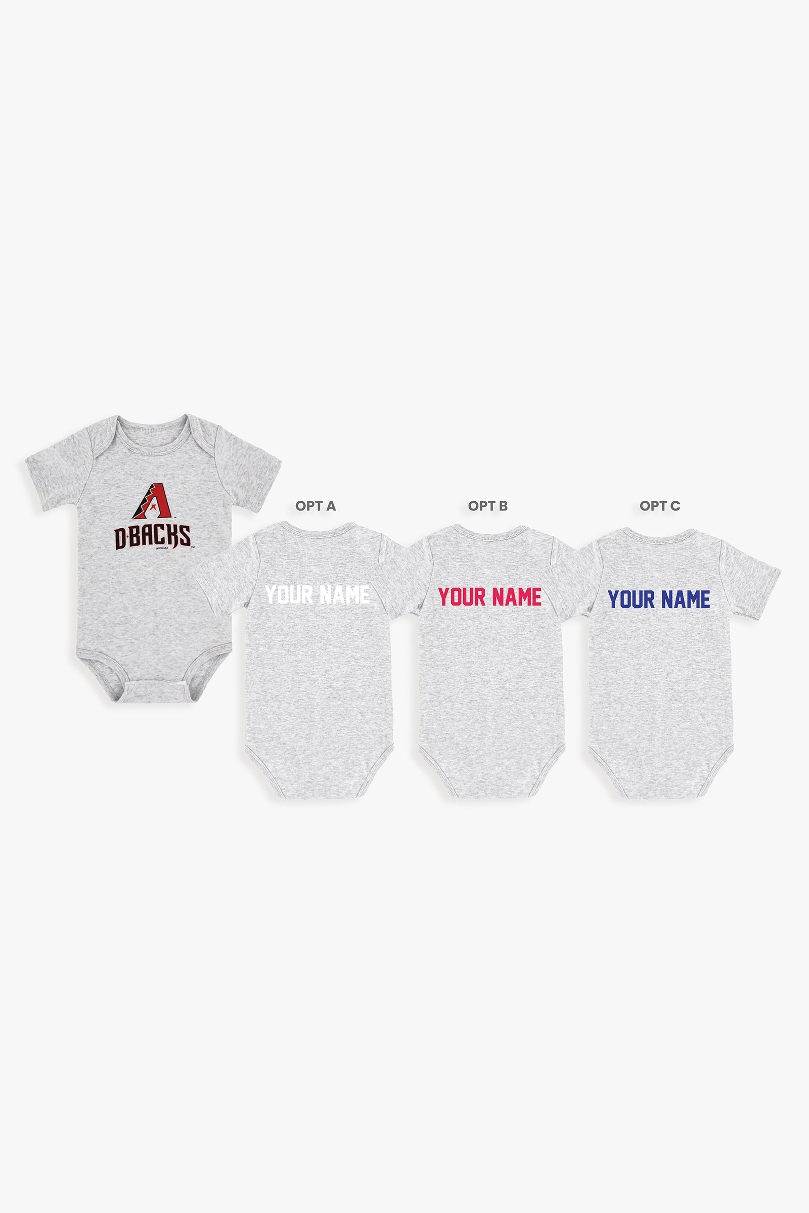 Gertex Customizable MLB Baby Onesie Bodysuit in Grey (18-24 Months)