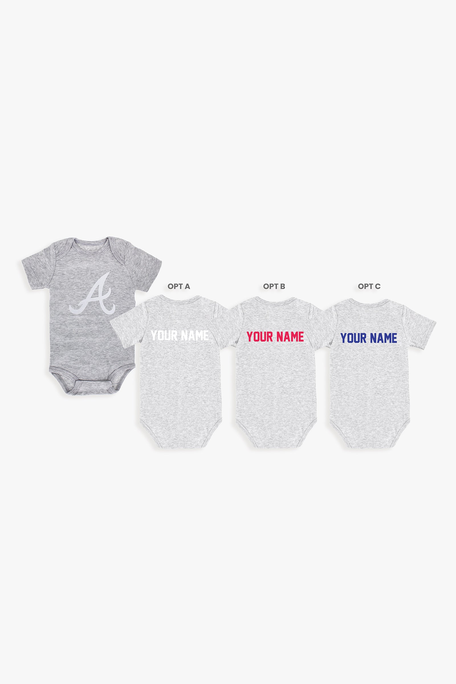 Gertex Customizable MLB Baby Onesie Bodysuit in Grey (0-3 Months)