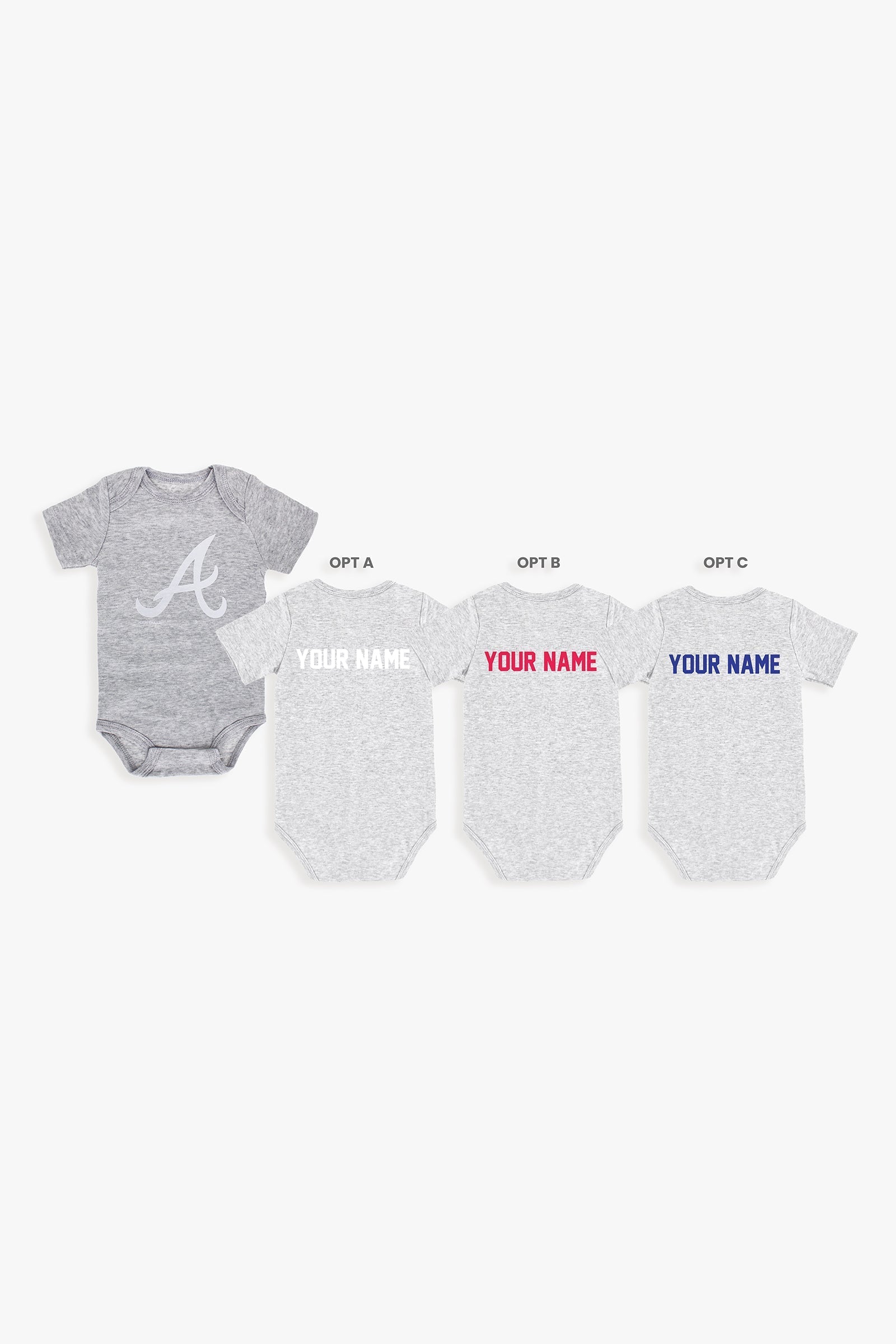 Gertex Customizable MLB Baby Onesie Bodysuit in Grey (18-24 Months)