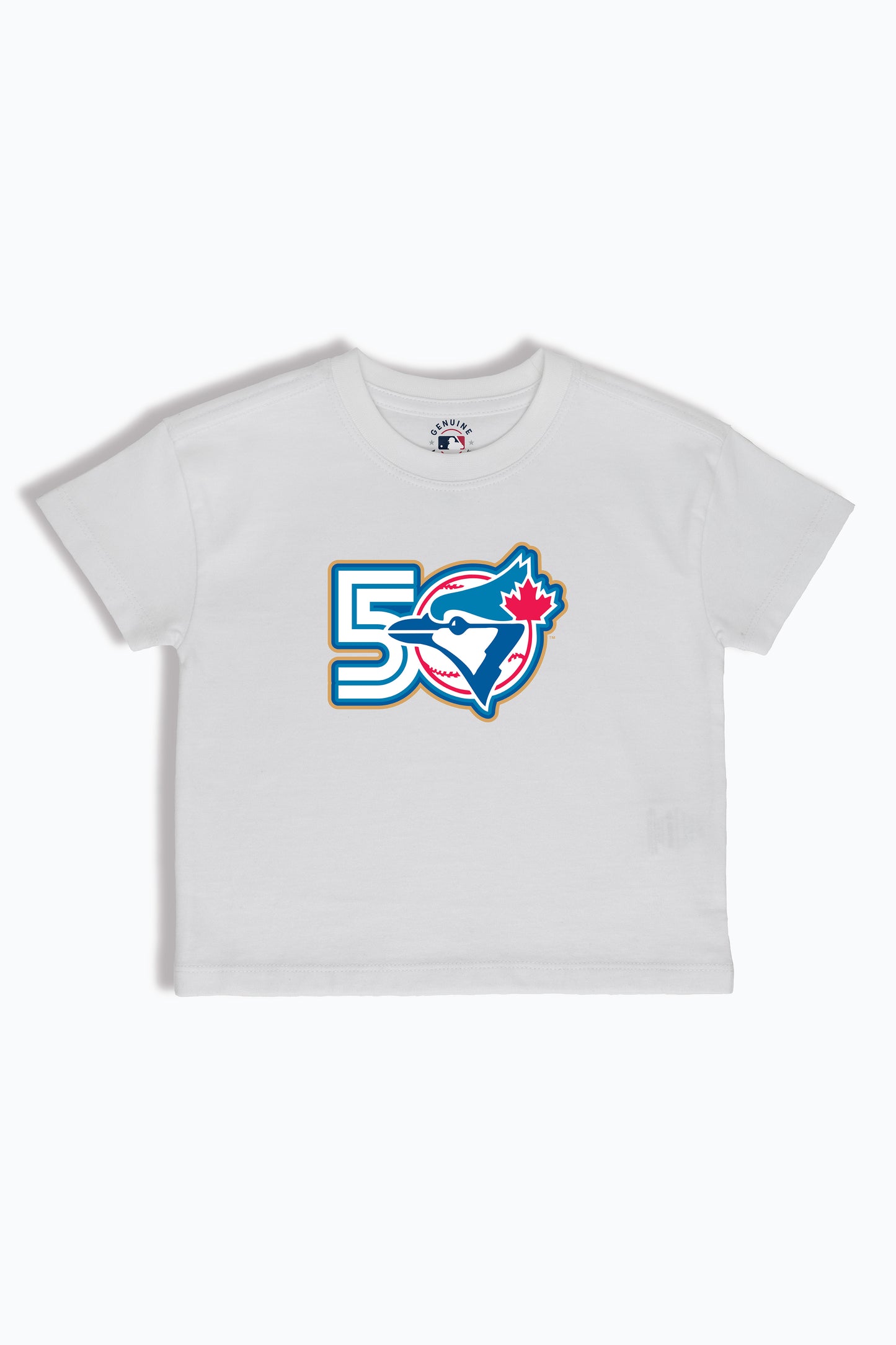 50th Anniversary Toronto Blue Jays Baby/Toddler T-Shirt, Soft Cloud Wash Combed Cotton, 6M-4T