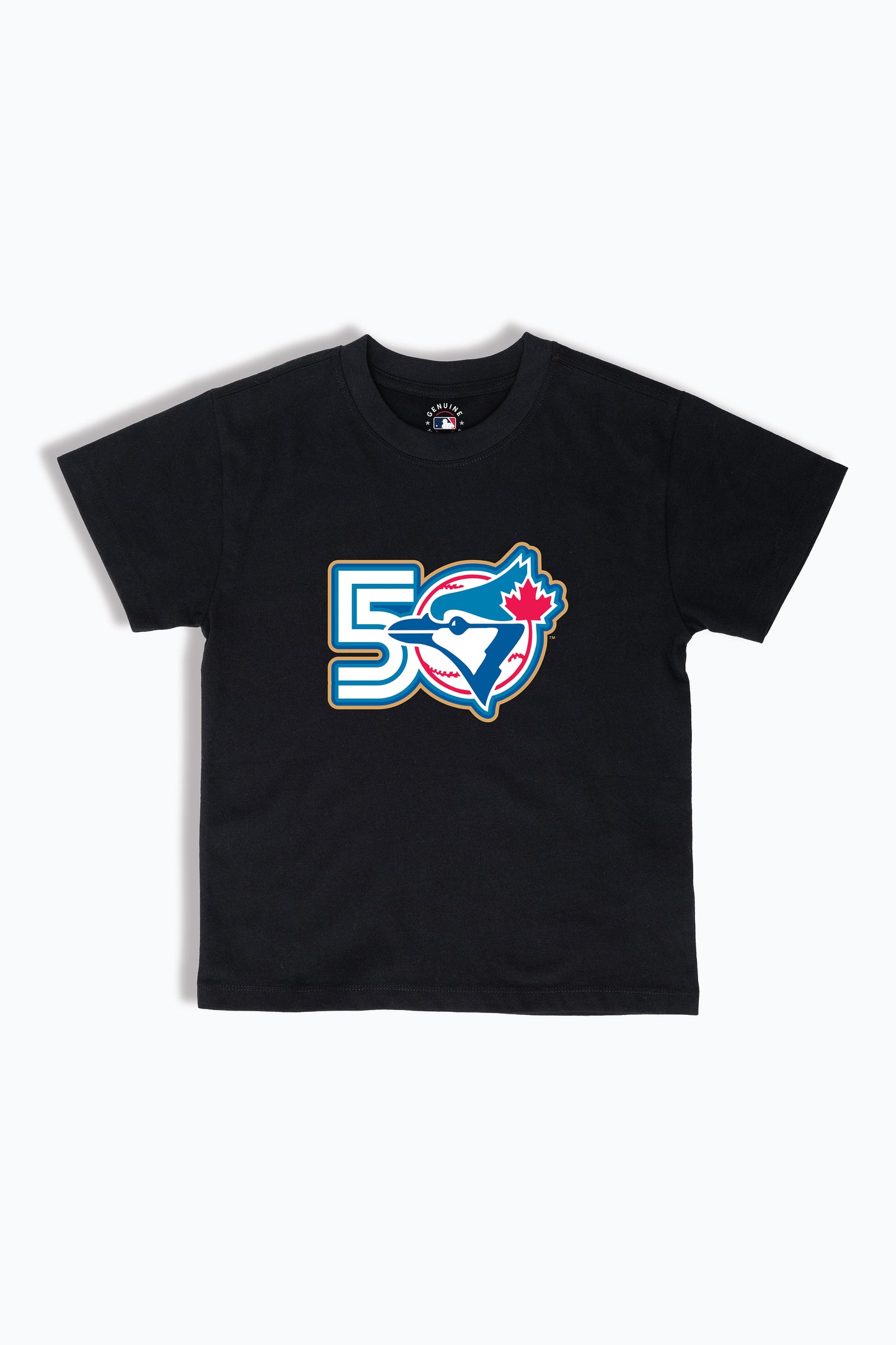 Blue Jays Kids T-Shirt MLB 50th Anniversary Toronto Blue Jays Youth Tee, Soft Combed Cotton, Boys & Girls S-XL