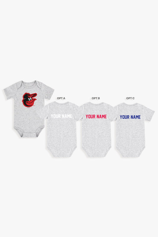 Gertex Customizable MLB Baby Onesie Bodysuit in Grey (3-6 Months)