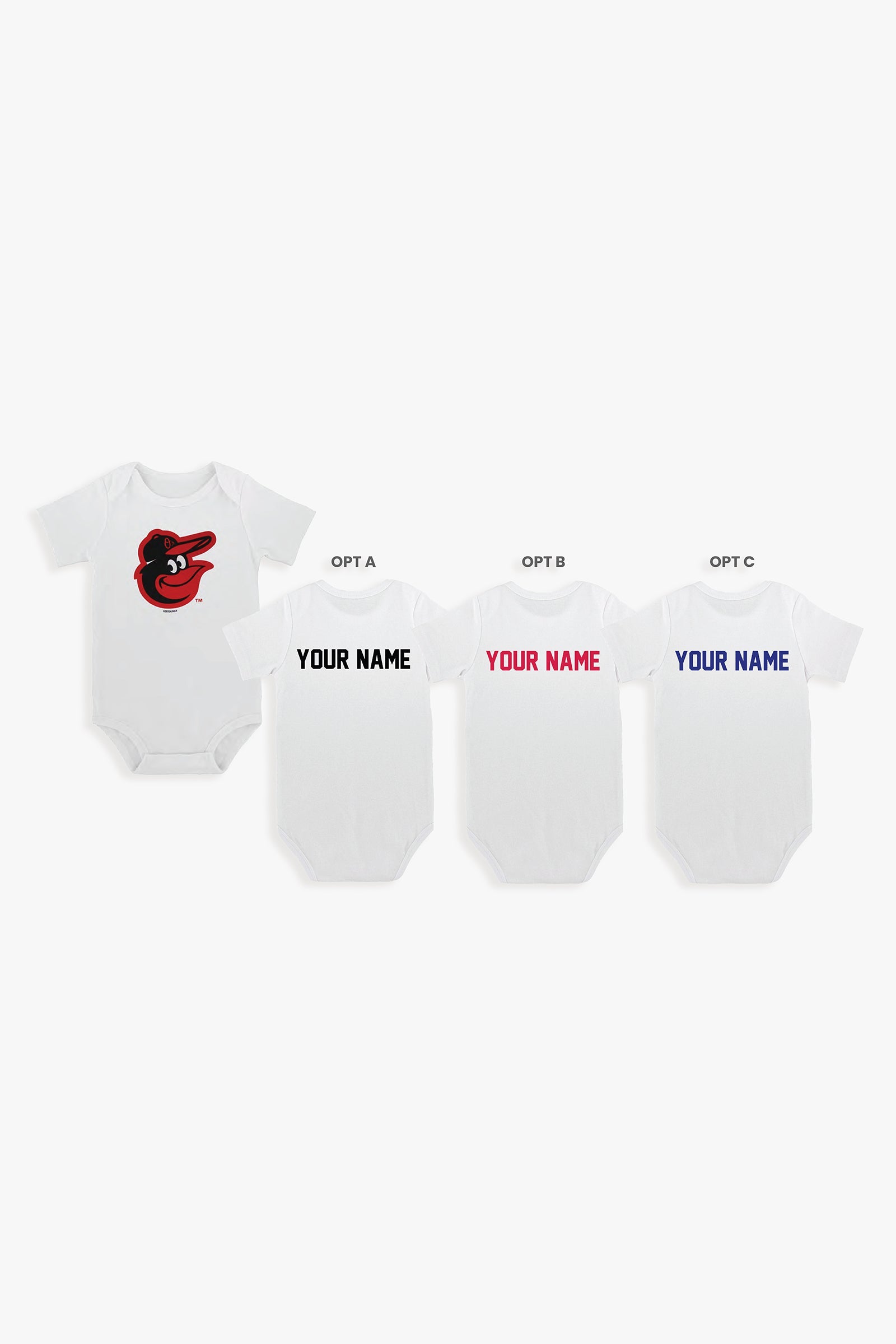 Gertex Customizable MLB Baby Bodysuit in White (12-18 Months)