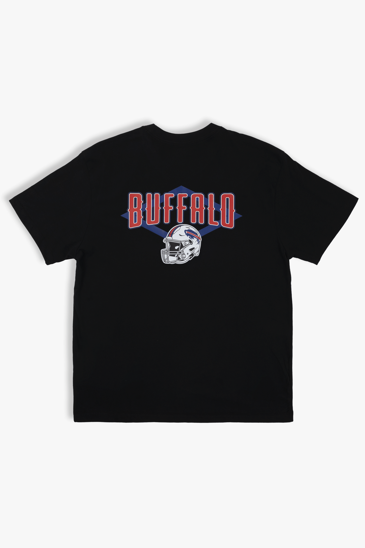 NFL Soft Cloud T-Shirt for Adults with Team Helmet, Front and Back, Black 100% Cotton, Relaxed Boxy Fit, XS-XXL