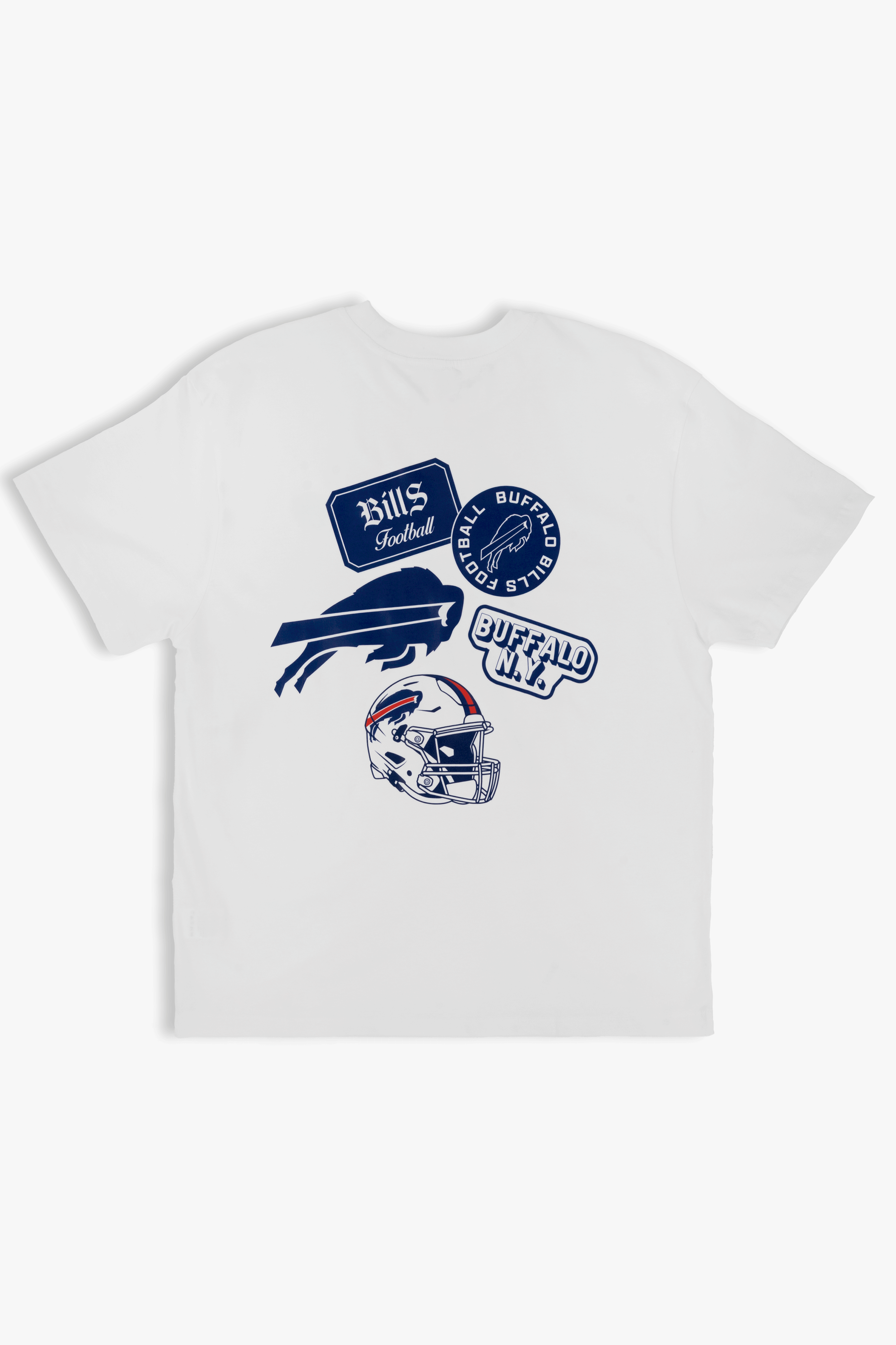 NFL White Cloud T-Shirt for Adults with Back Print, Ultra Soft 100% Cotton, Relaxed Boxy Fit, Unisex XS-XXL