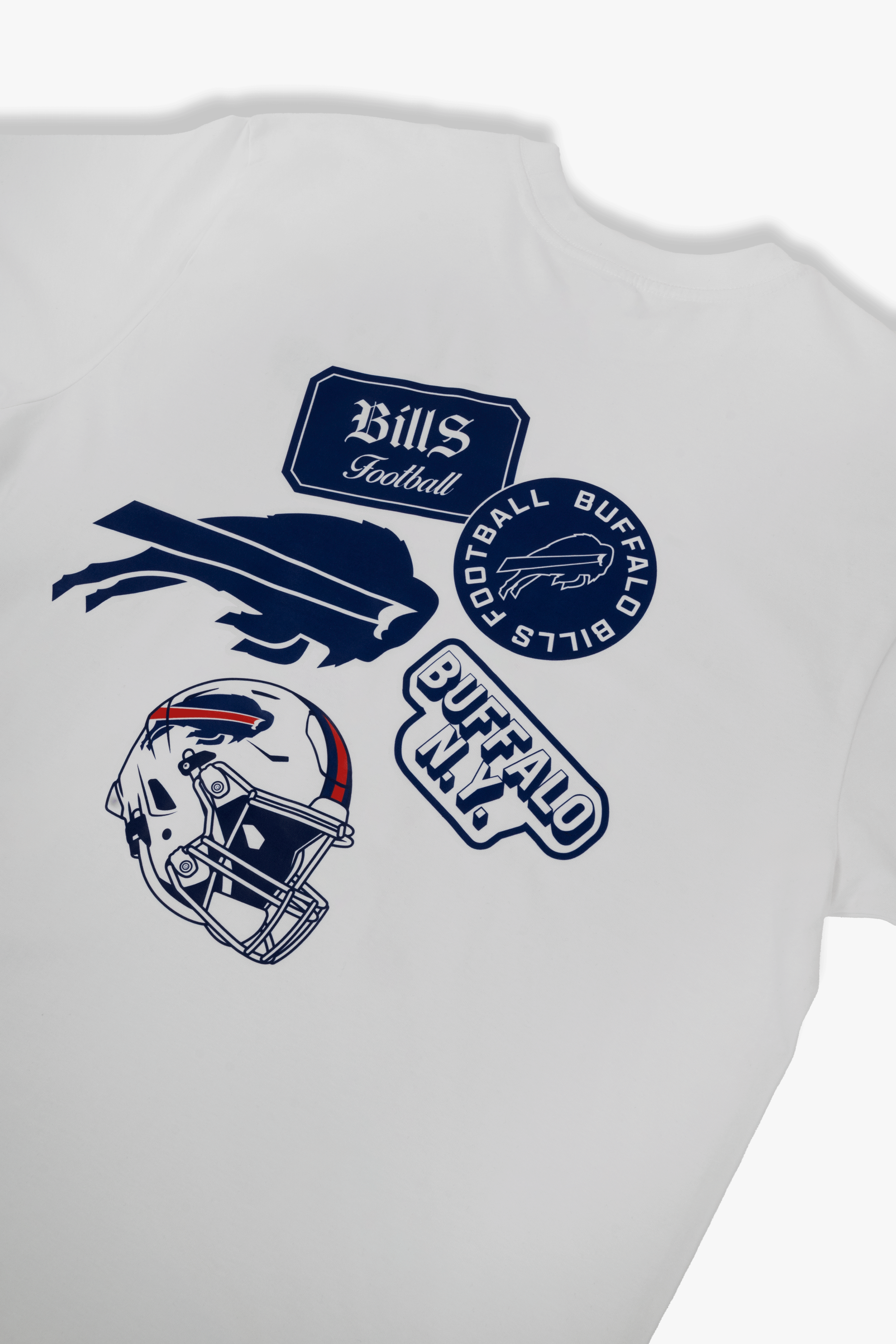 NFL White Cloud T-Shirt for Adults with Back Print, Ultra Soft 100% Cotton, Relaxed Boxy Fit, Unisex XS-XXL