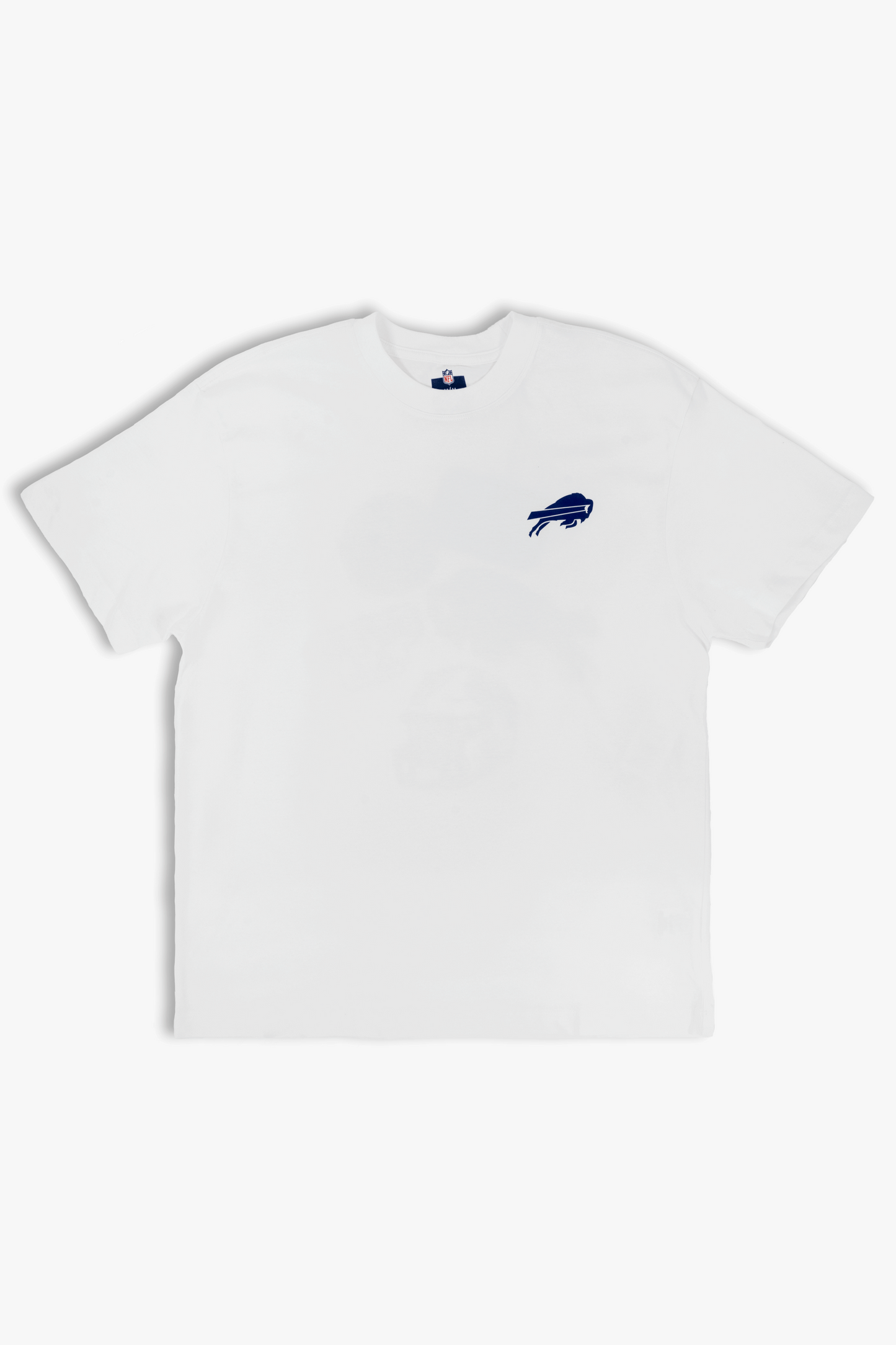 NFL White Cloud T-Shirt for Adults with Back Print, Ultra Soft 100% Cotton, Relaxed Boxy Fit, Unisex XS-XXL