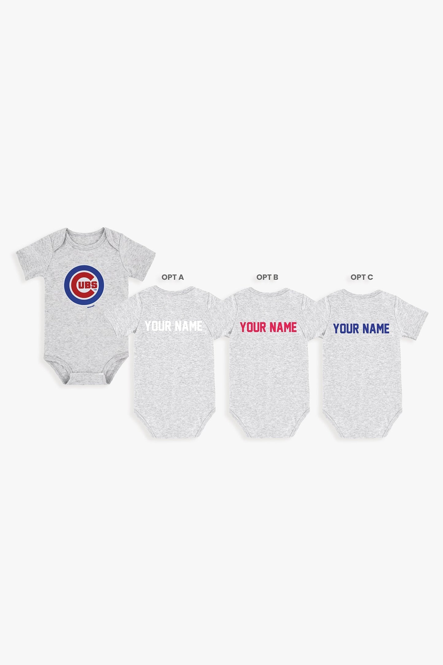 Gertex Customizable MLB Baby Onesie Bodysuit in Grey (18-24 Months)