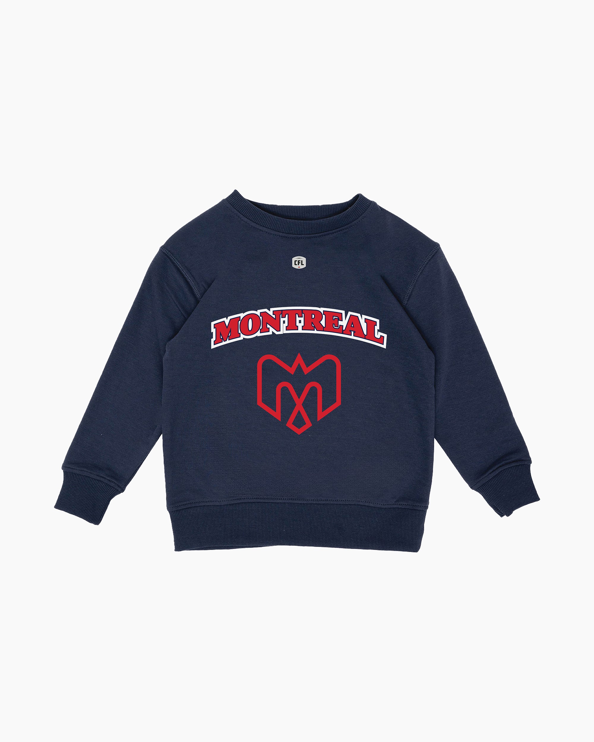 CFL Team Kids Navy French Terry Crewneck Sweatshirt