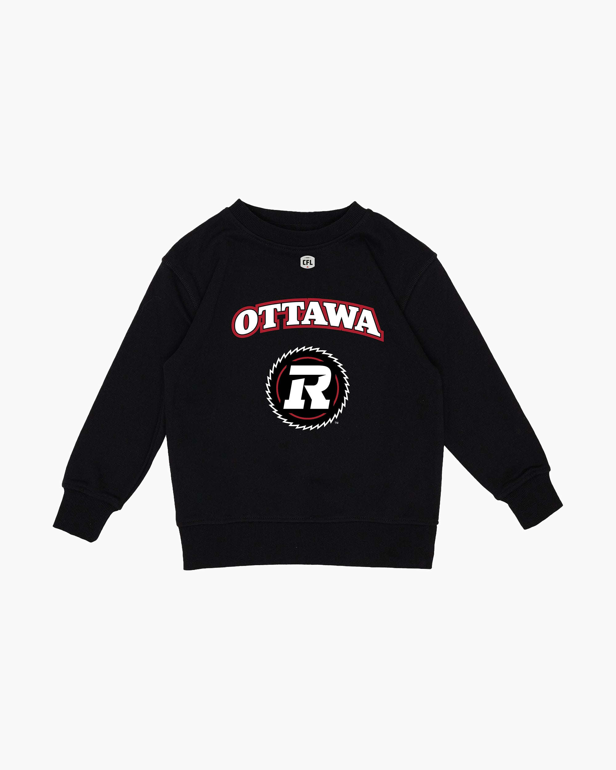 CFL Team Kids Black French Terry Crewneck Sweatshirt