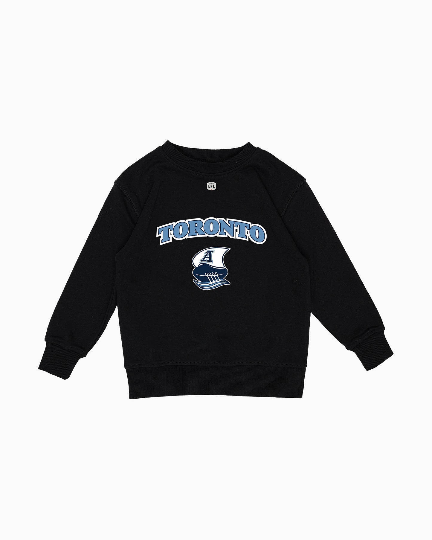 CFL Team Kids Black French Terry Crewneck Sweatshirt