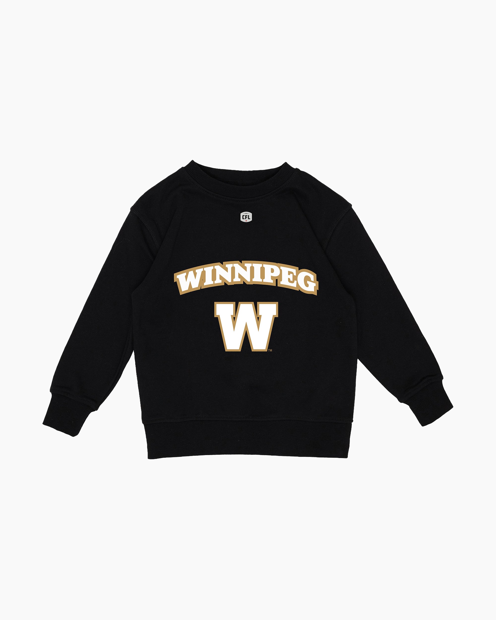 CFL Team Kids Black French Terry Crewneck Sweatshirt