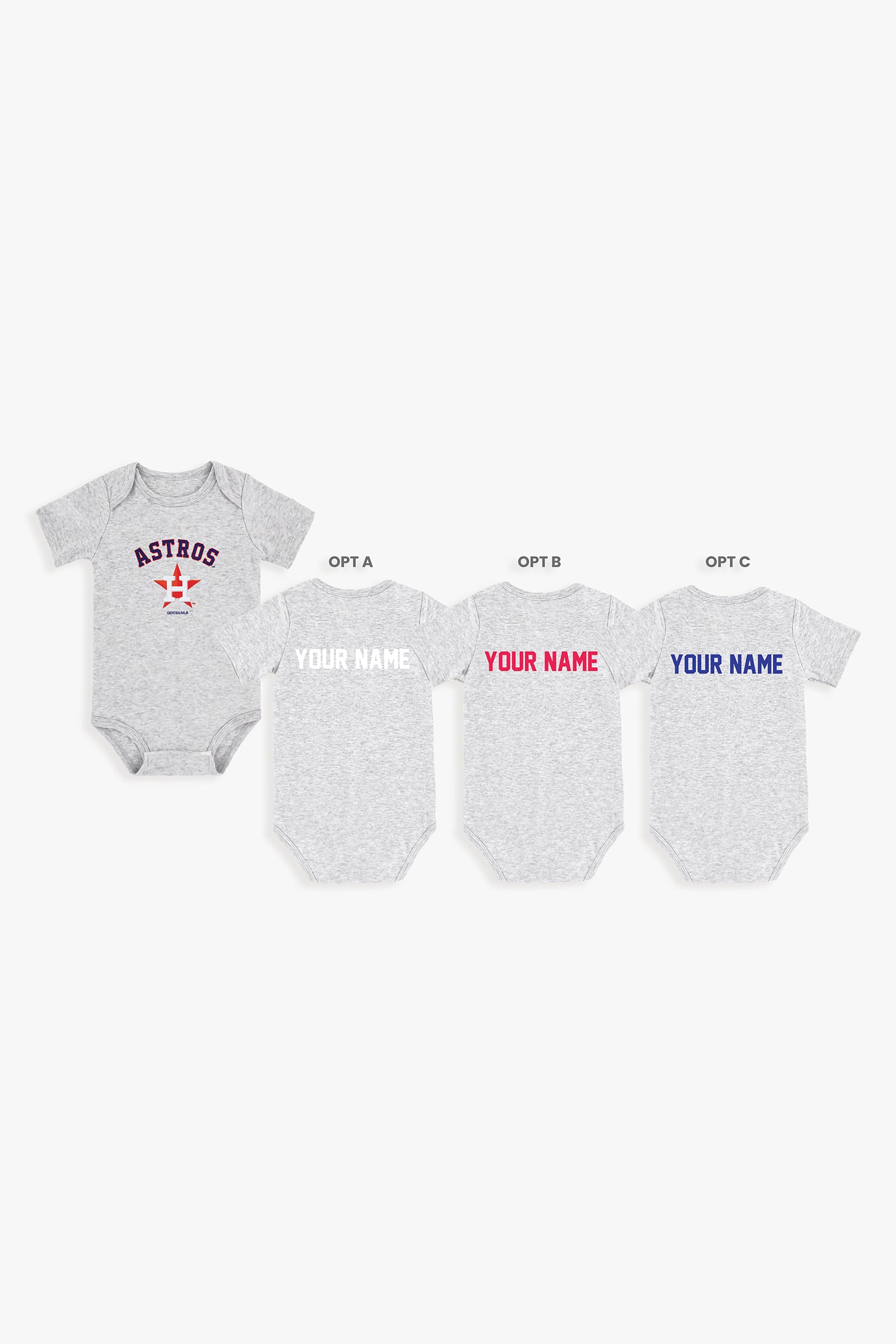 Gertex Customizable MLB Baby Onesie Bodysuit in Grey (0-3 Months)