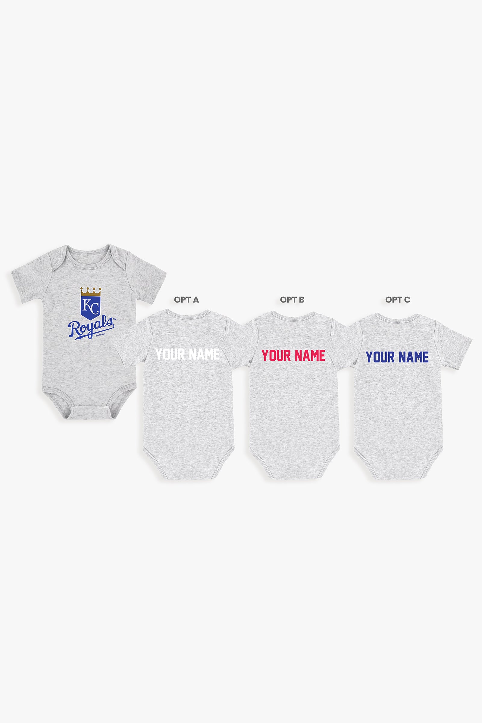 Gertex Customizable MLB Baby Onesie Bodysuit in Grey (0-3 Months)