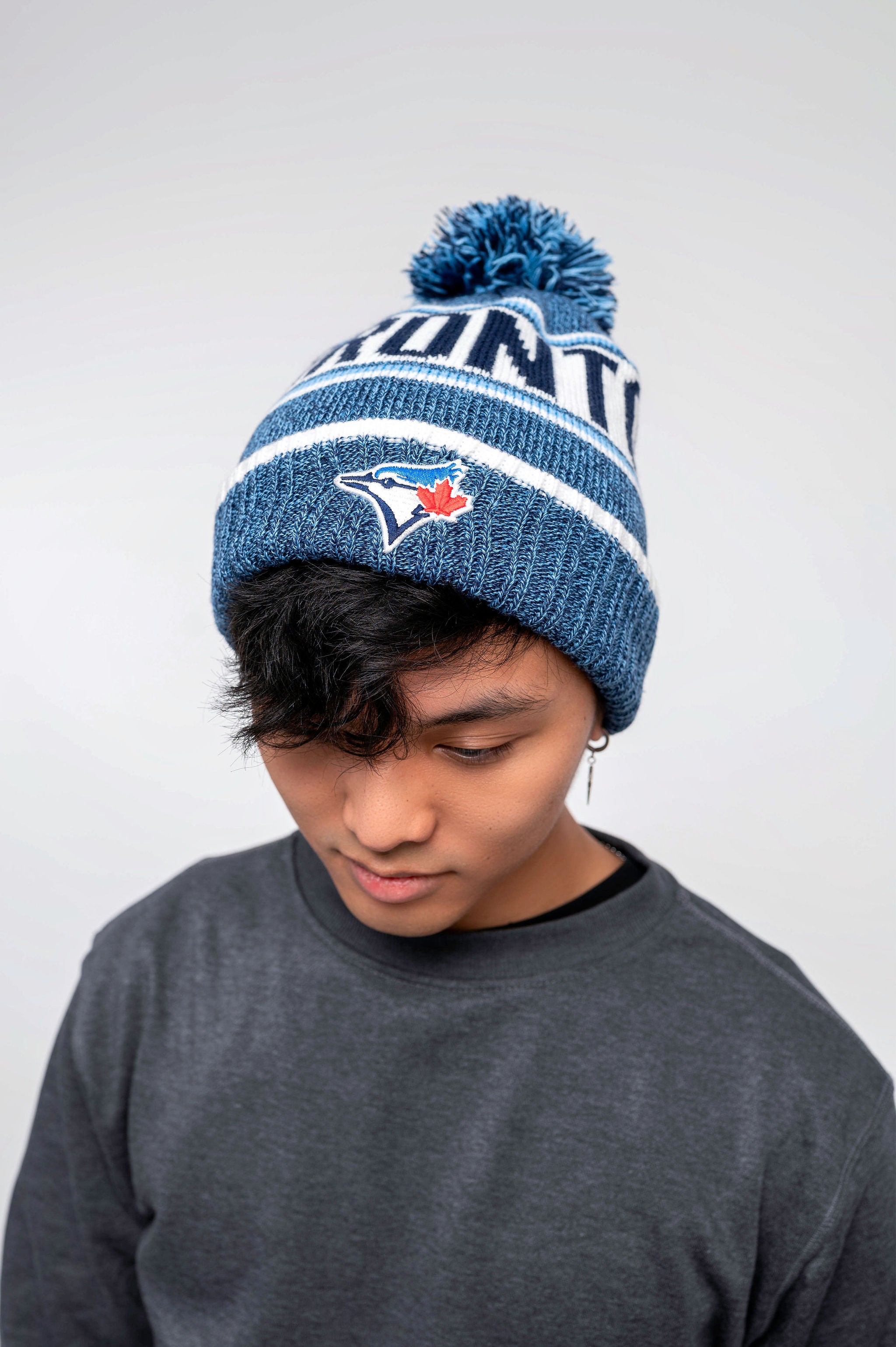 Gertex MLB Toronto Blue Jays Adult Men's Heavy Knit Pom Toque