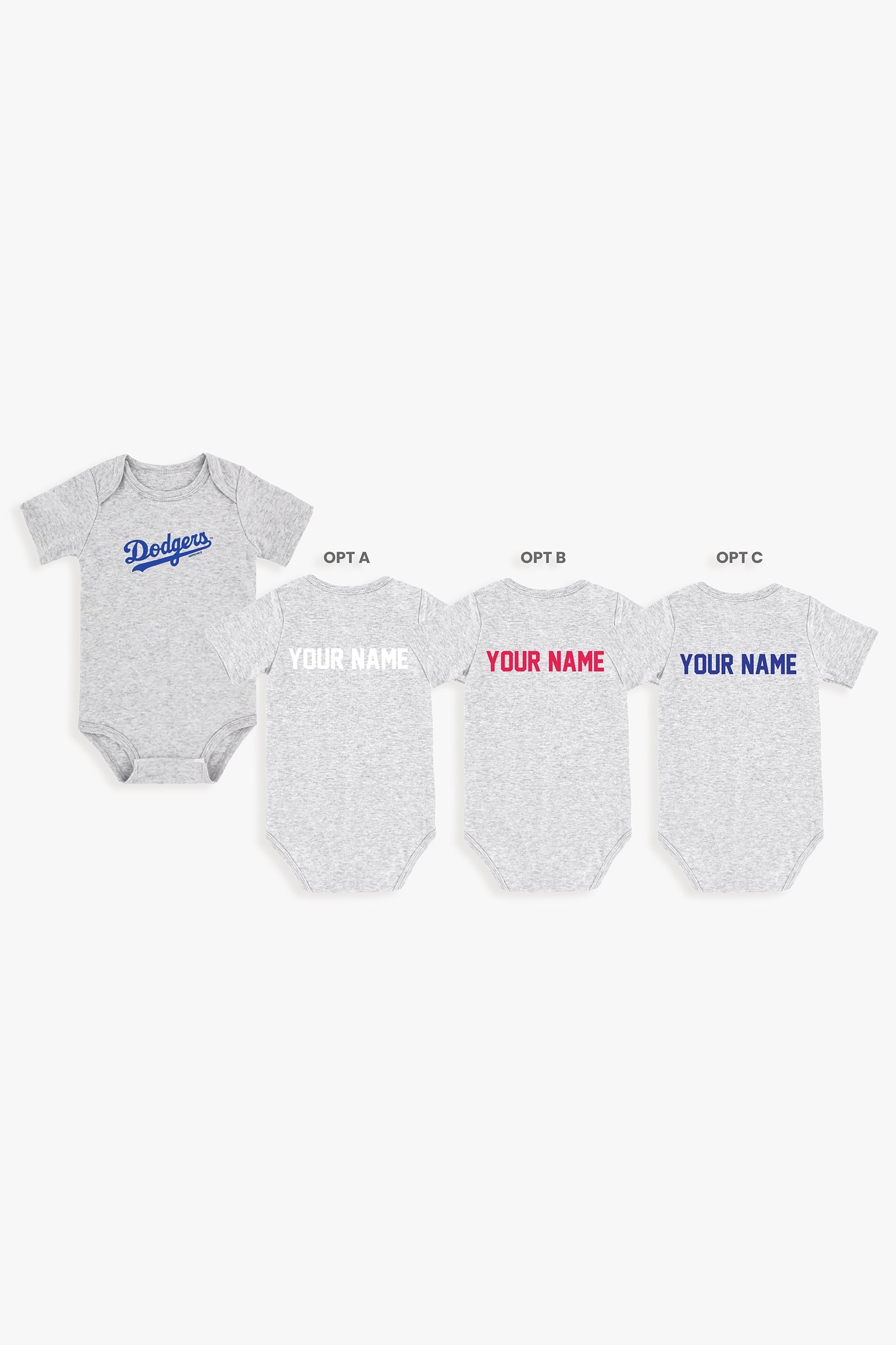 Gertex Customizable MLB Baby Onesie Bodysuit in Grey (12-18 Months)