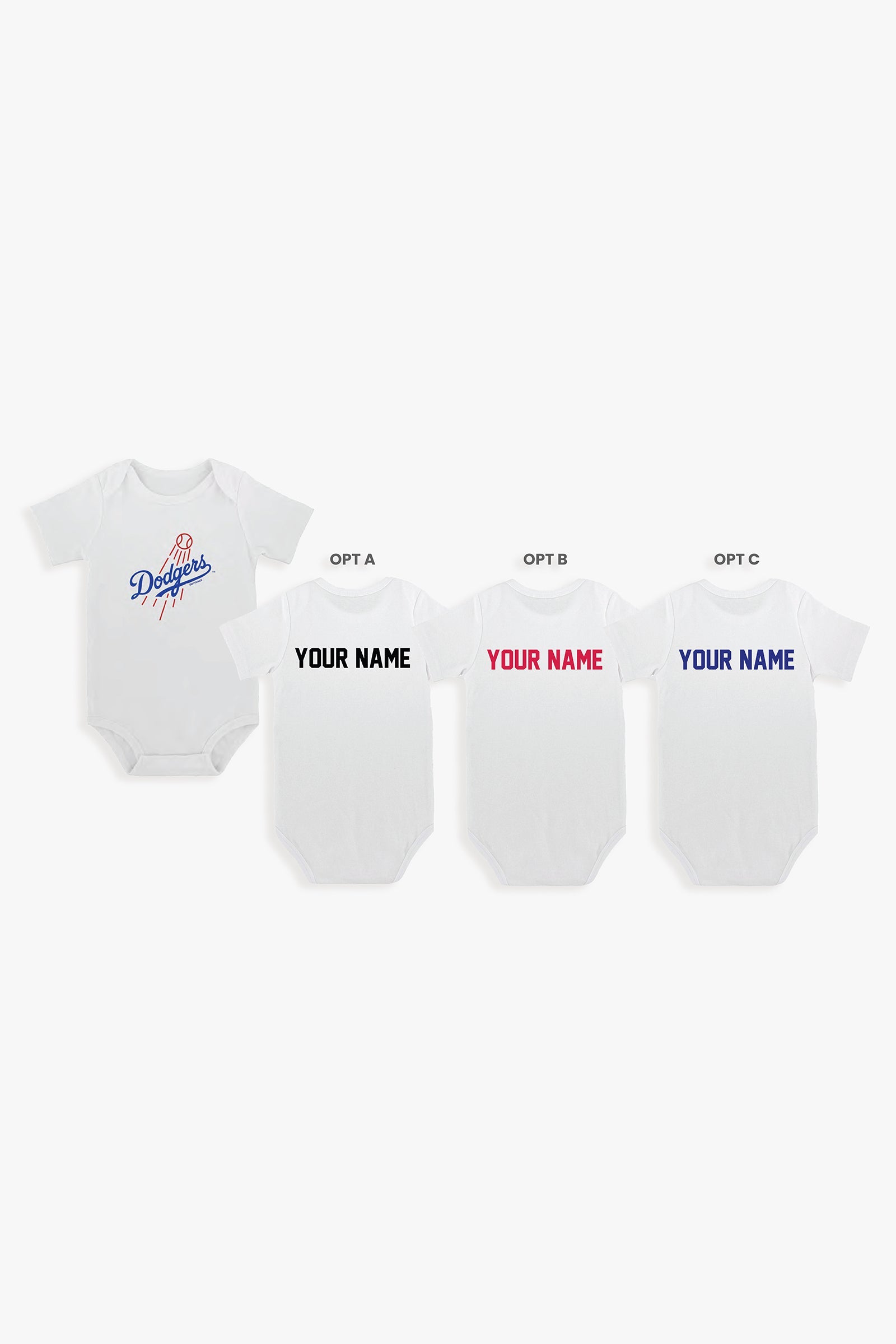 Gertex Customizable MLB Baby Bodysuit in White (12-18 Months)