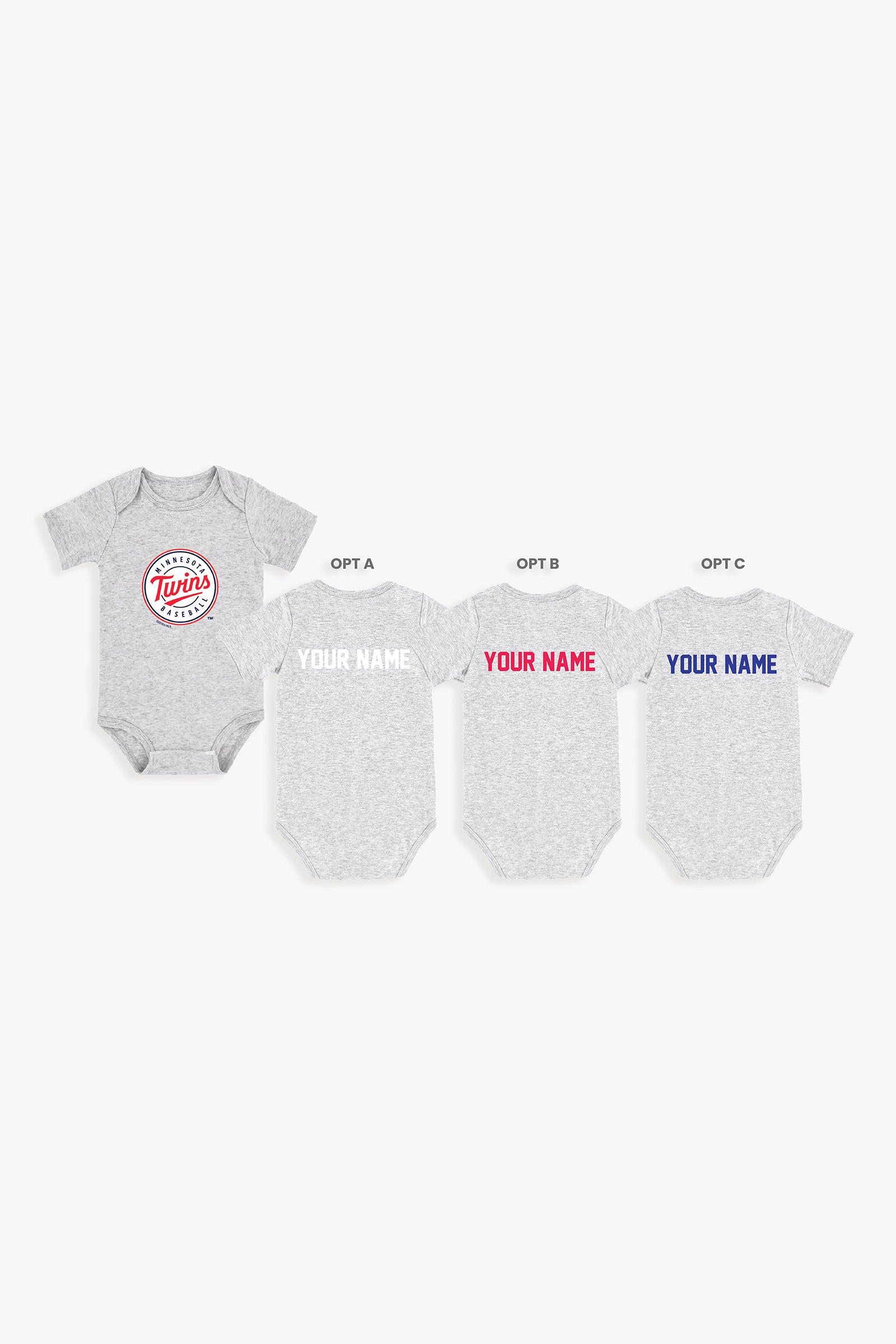 Gertex Customizable MLB Baby Onesie Bodysuit in Grey (6-9 Months)