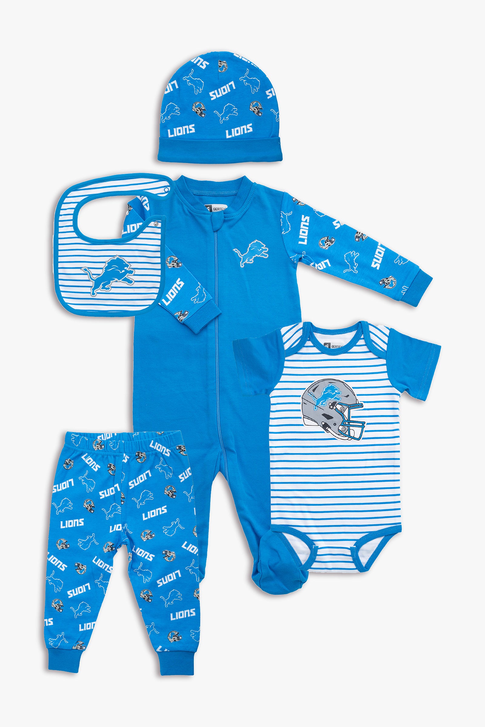 NFL Detroit Lions 5-Piece Organic Cotton Baby Layette Gift Set