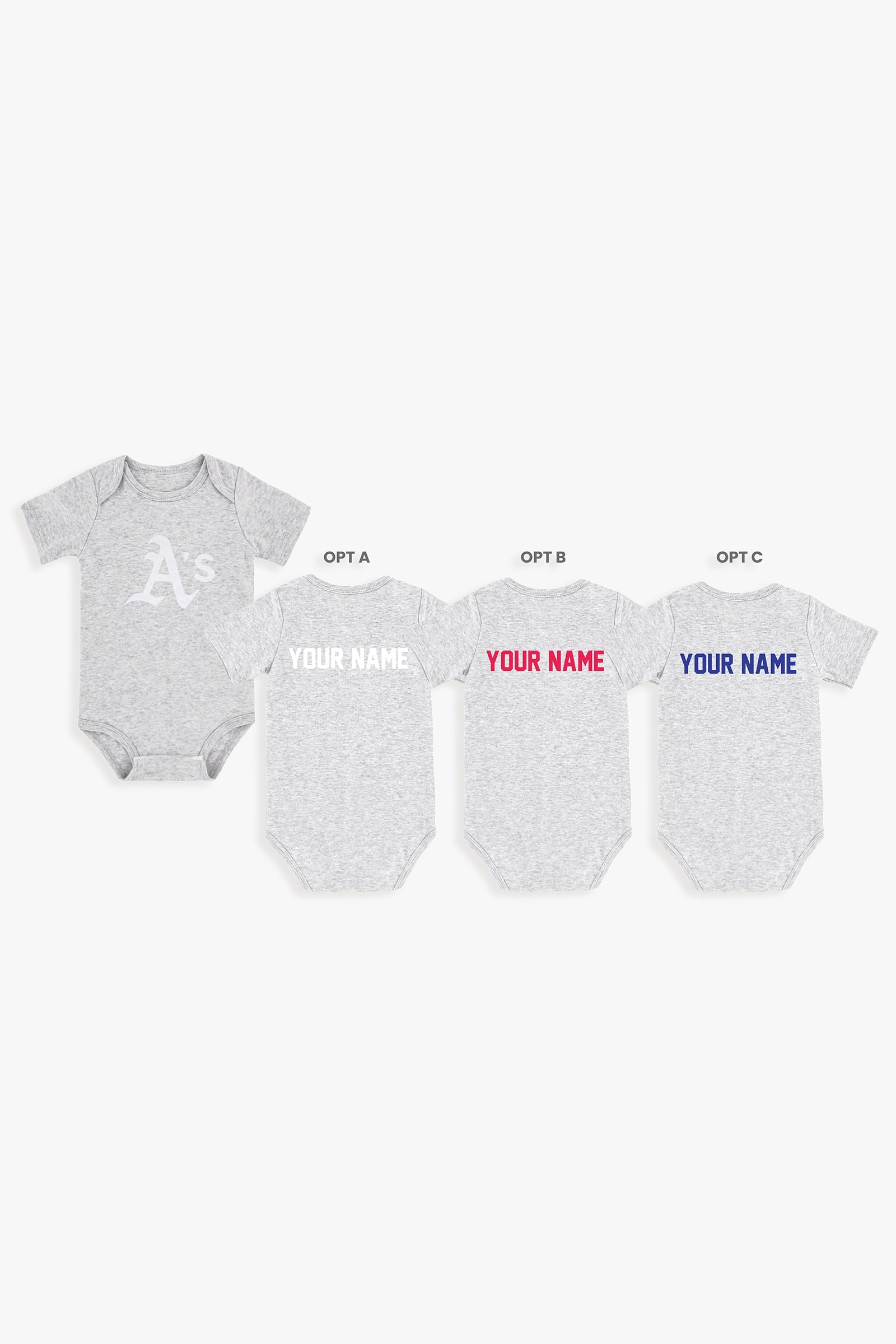 Gertex Customizable MLB Baby Onesie Bodysuit in Grey (3-6 Months)