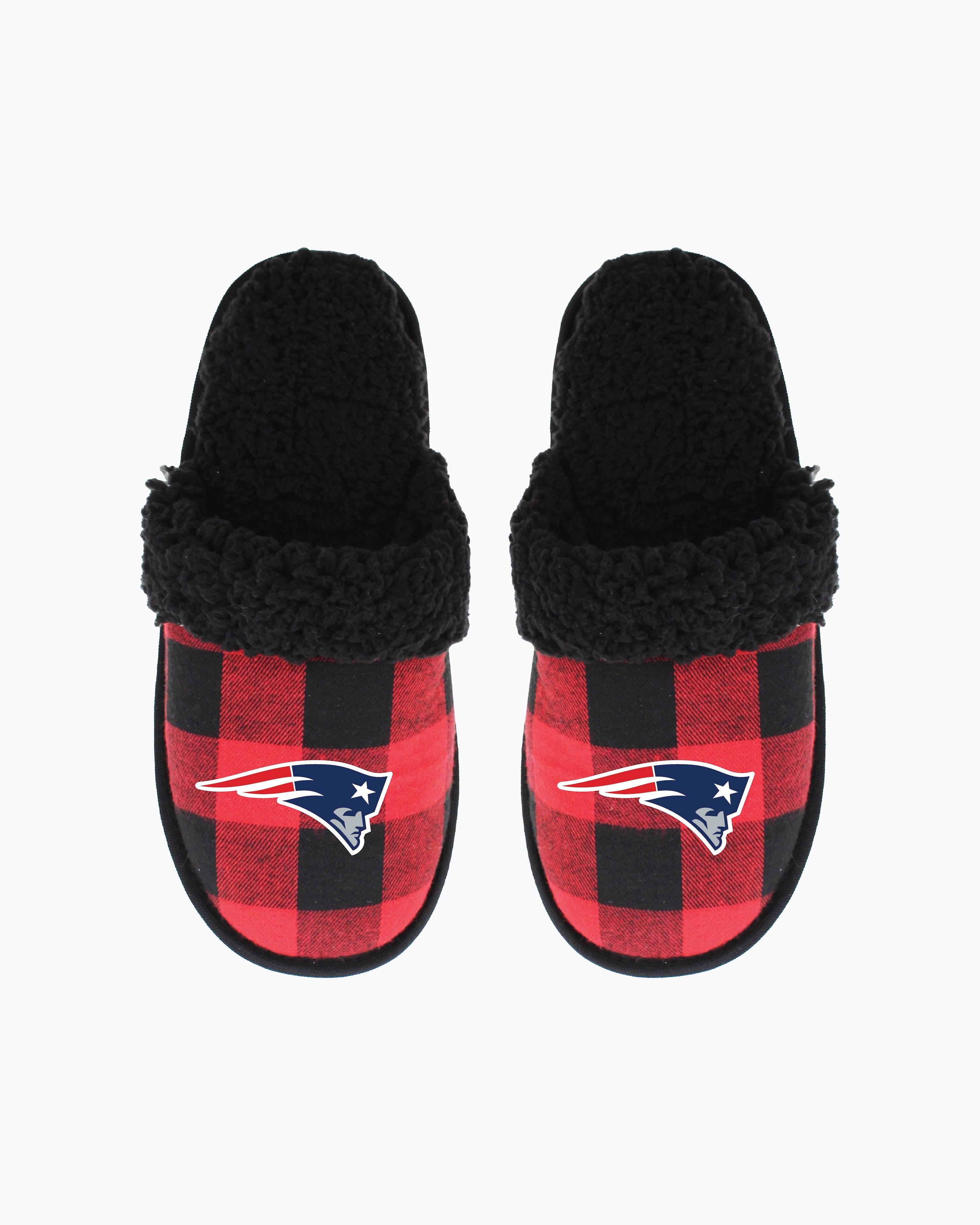 Women's NFL Sherpa Lined Buffalo Plaid Slippers