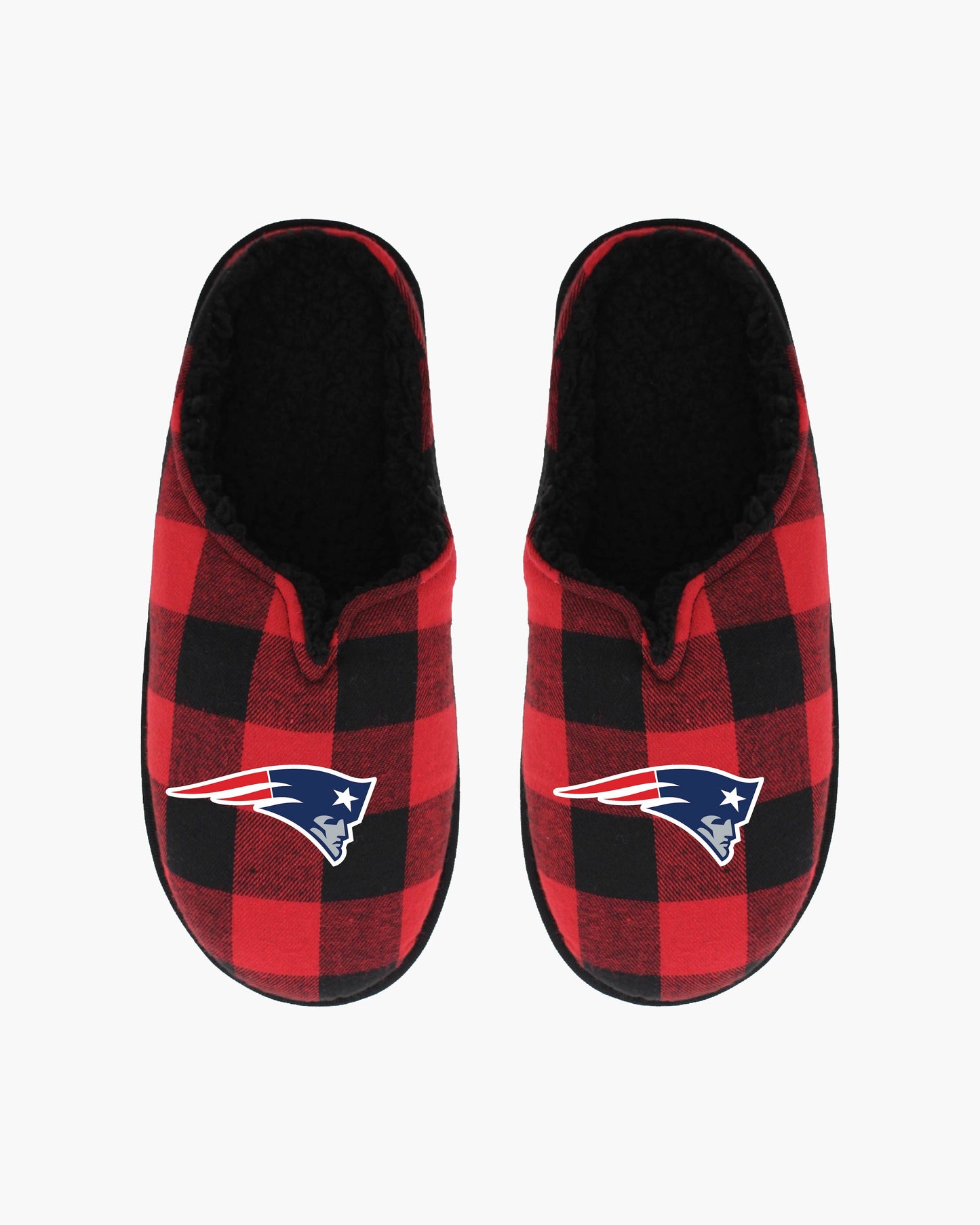 Men's NFL Sherpa Lined Buffalo Plaid Slippers