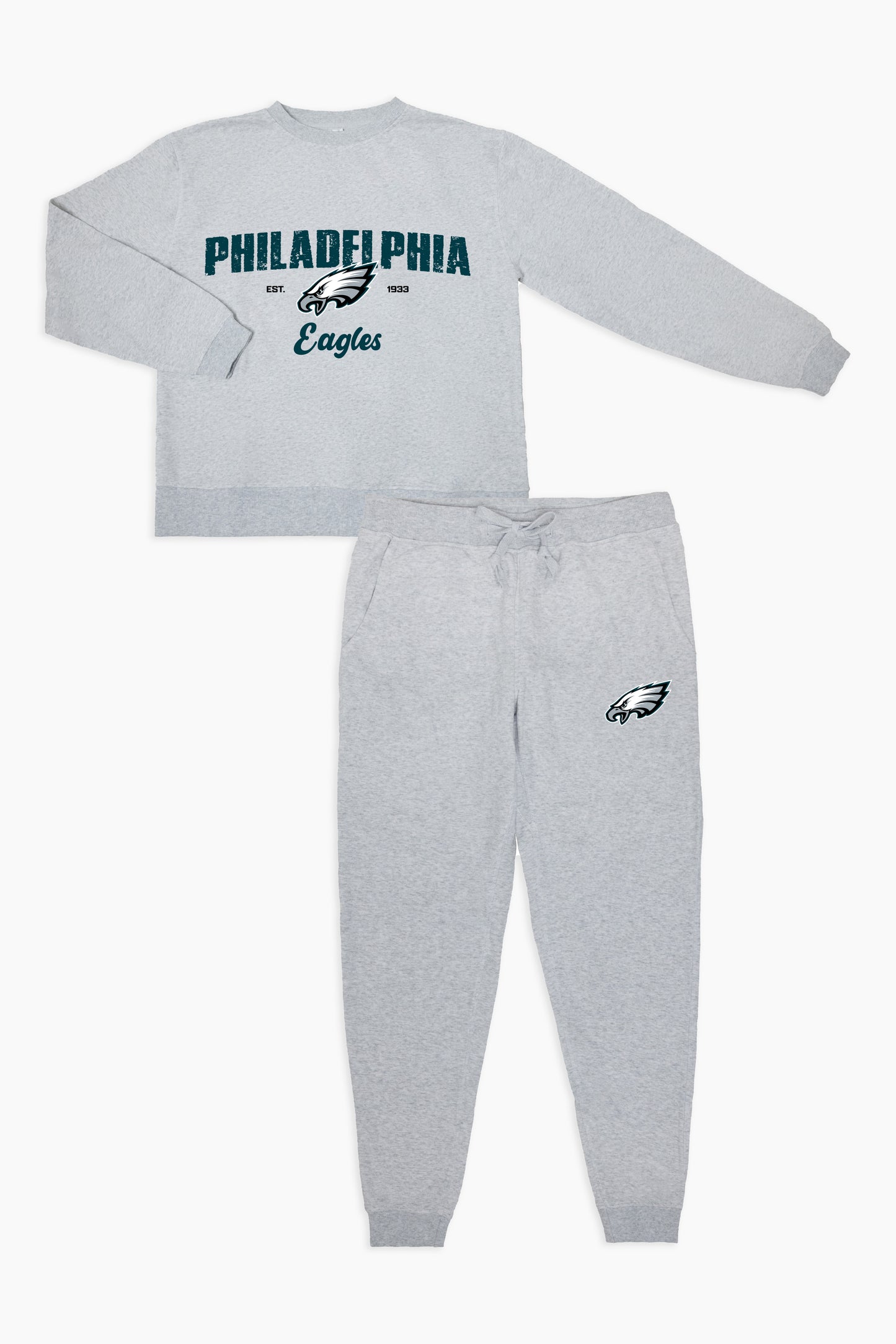 NFL Philadelphia Eagles Grey French Terry PJ Lounge Set