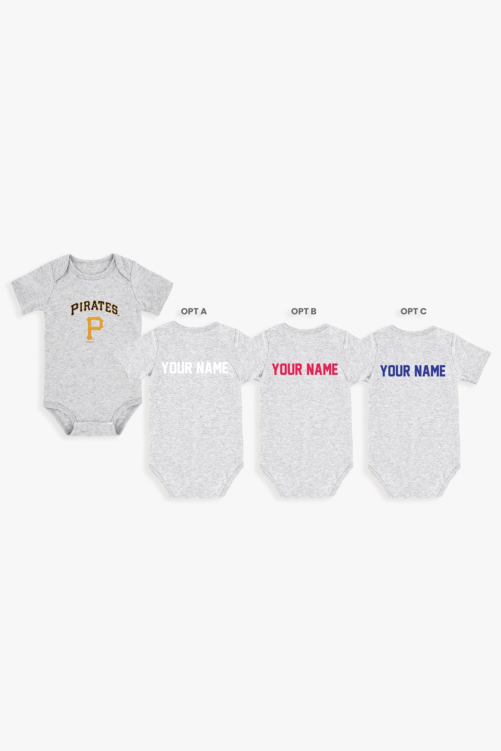 Gertex Customizable MLB Baby Onesie Bodysuit in Grey (3-6 Months)